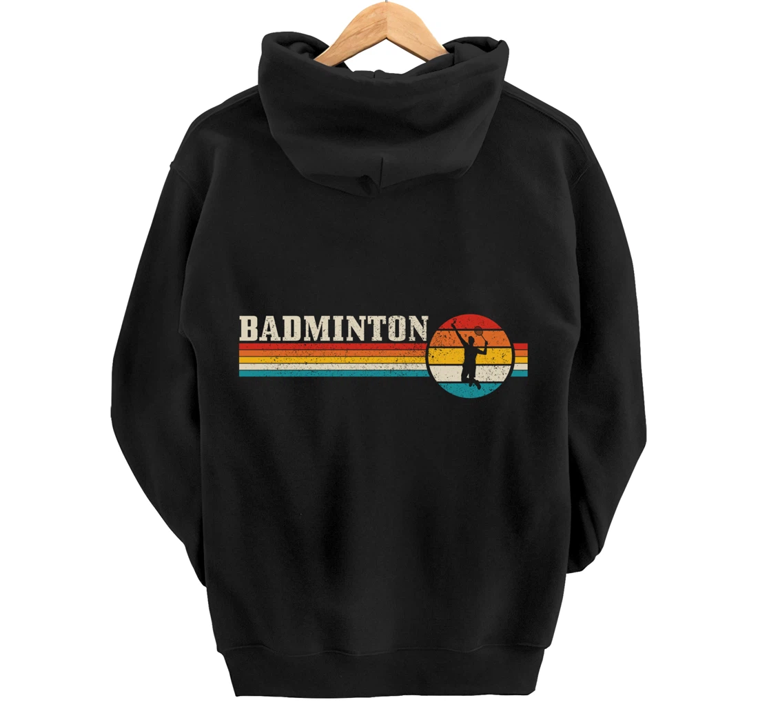 Badminton Player Vintage Badminton Pullover Hoodie