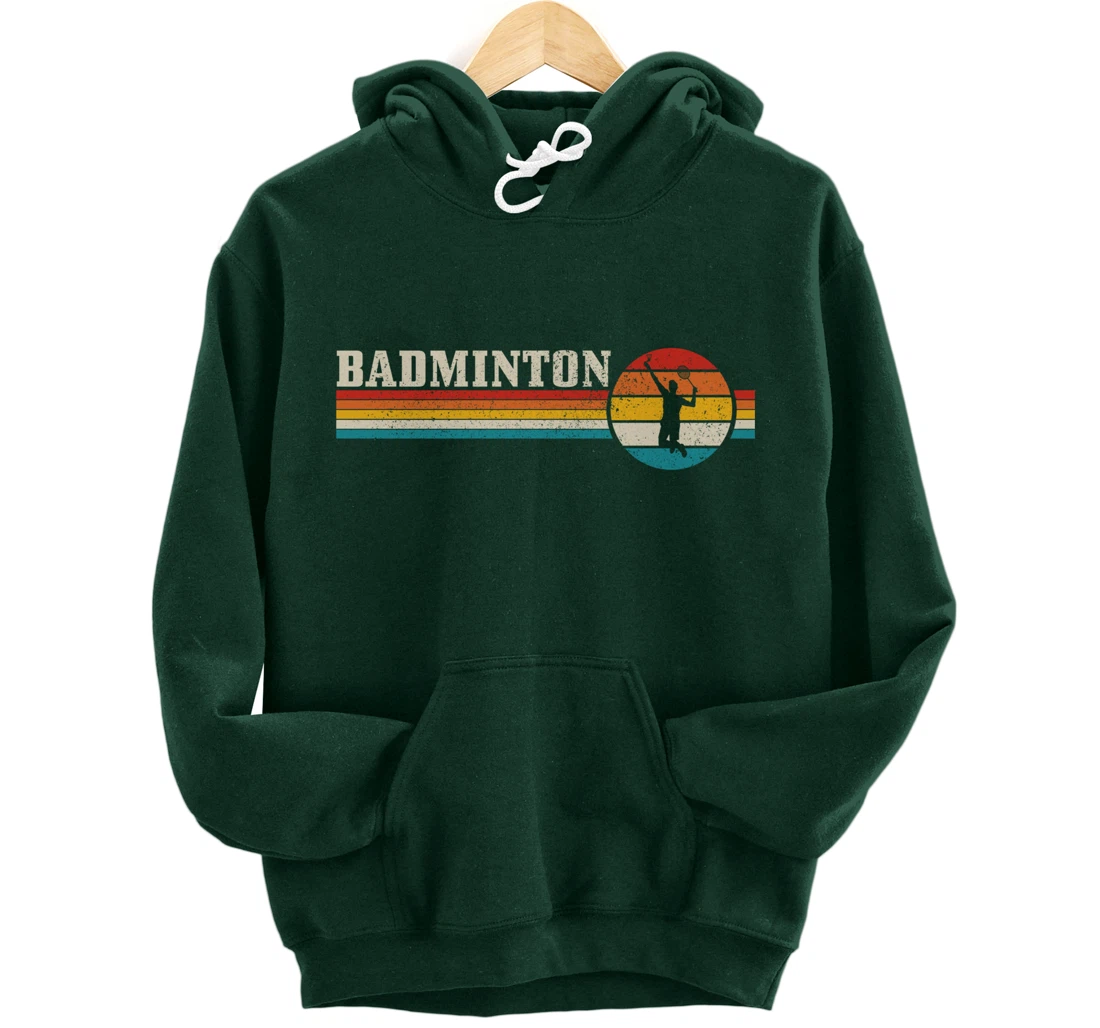 Badminton Player Vintage Badminton Pullover Hoodie