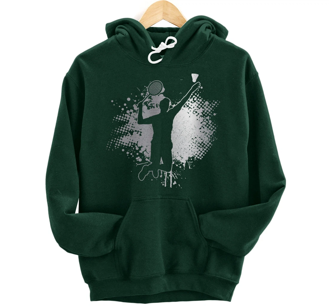 Badminton Player Vintage Badminton Pullover Hoodie