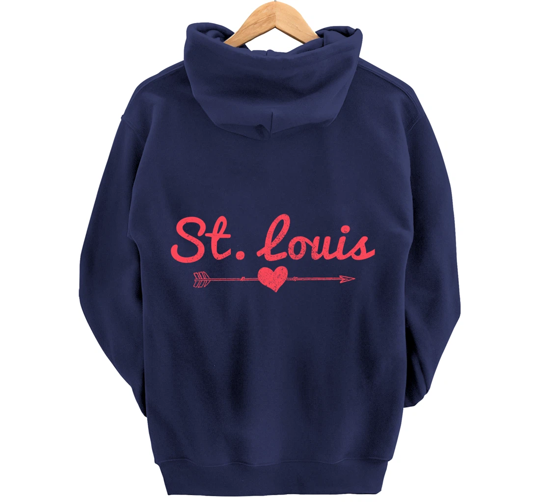 St. Louis Missouri Arrow Heart Pride Pullover Hoodie
