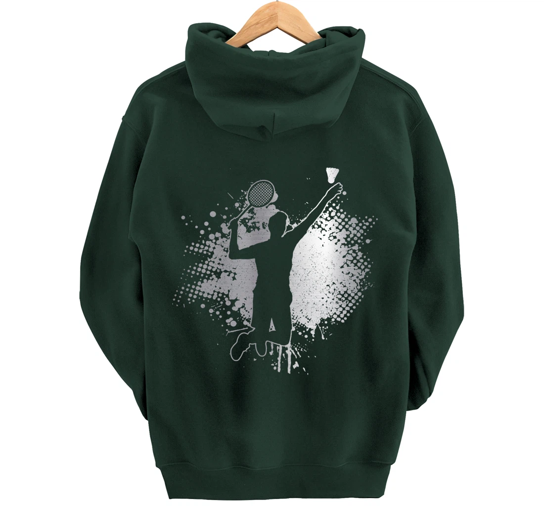 Badminton Player Vintage Badminton Pullover Hoodie