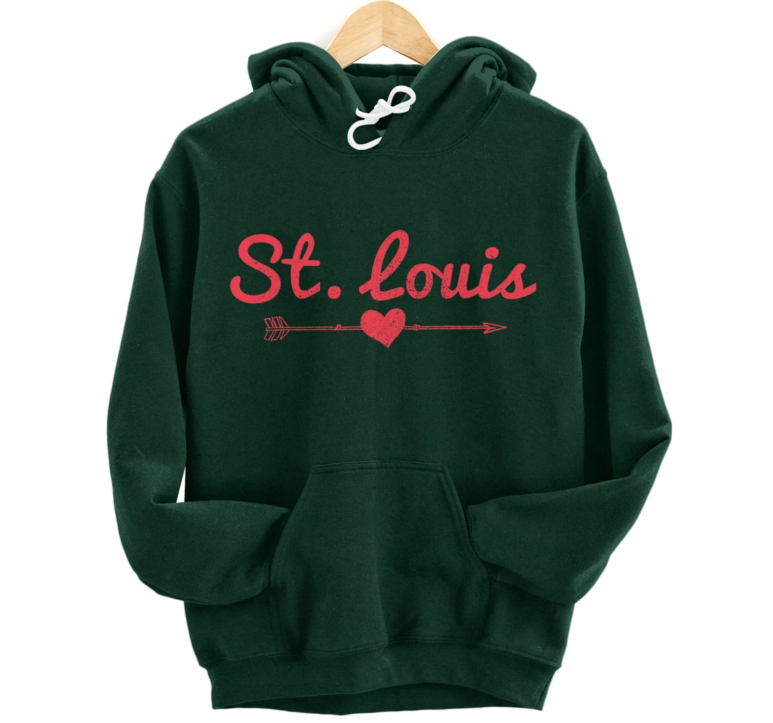 St. Louis Missouri Arrow Heart Pride Pullover Hoodie