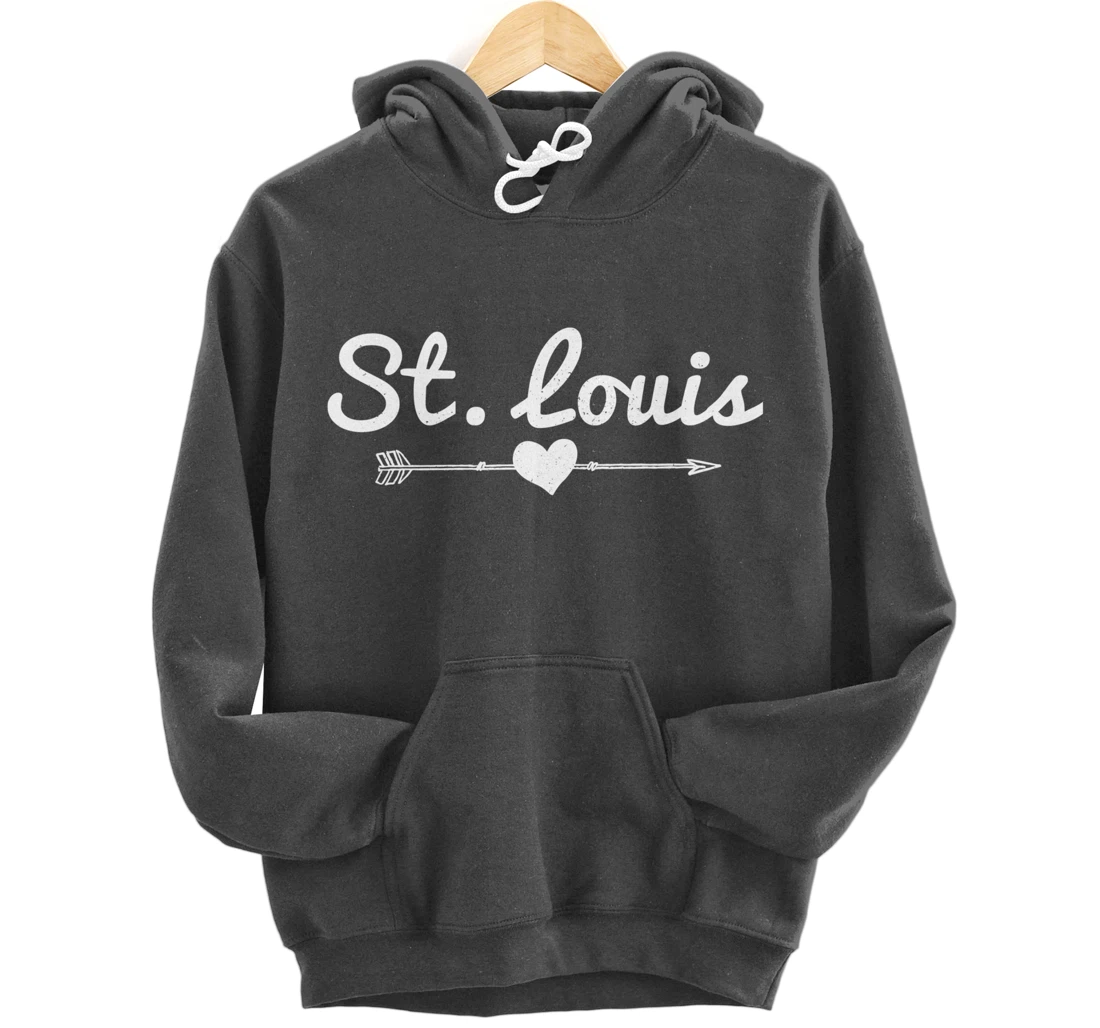St. Louis Missouri Arrow Heart Pride Pullover Hoodie