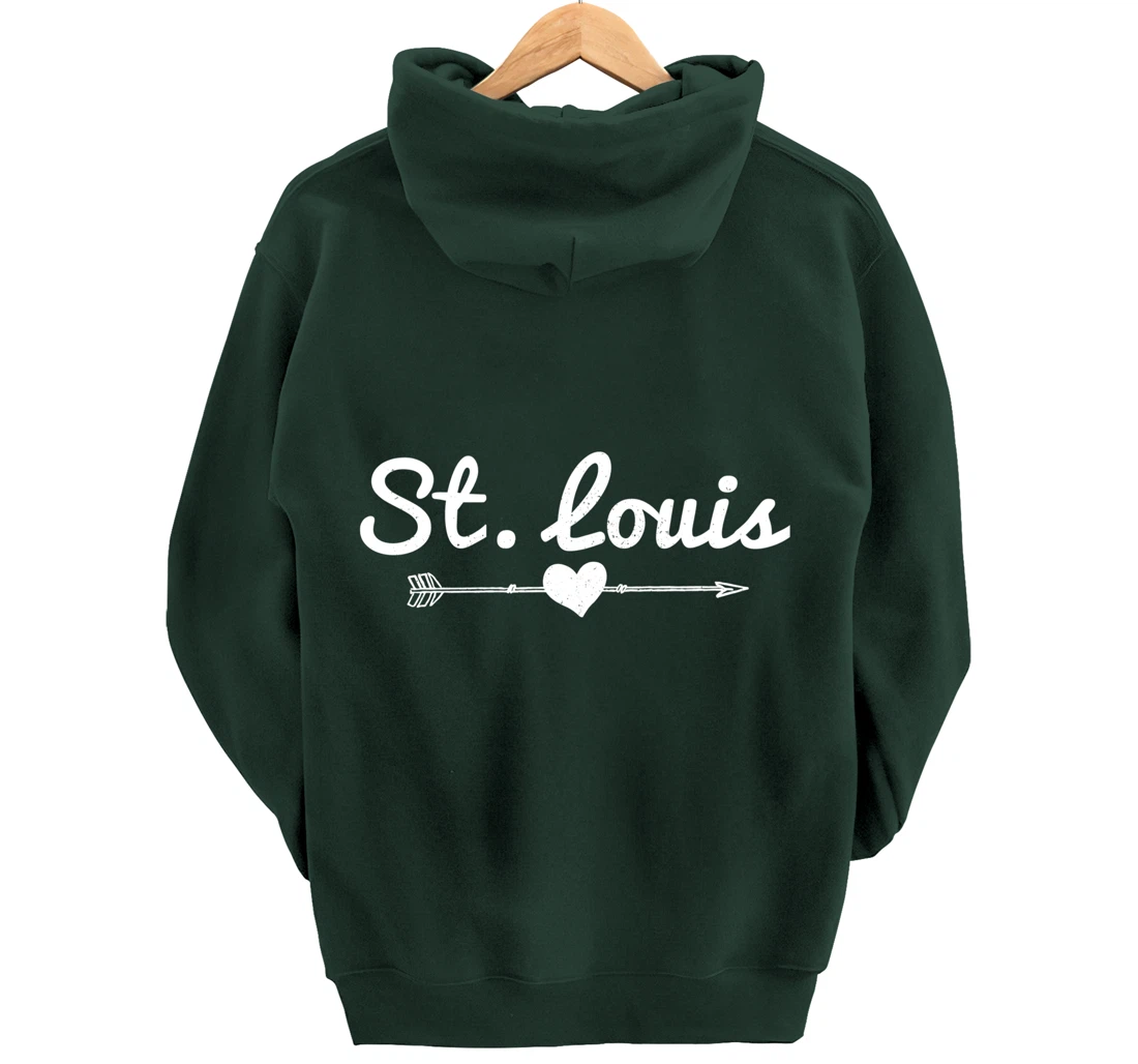 St. Louis Missouri Arrow Heart Pride Pullover Hoodie