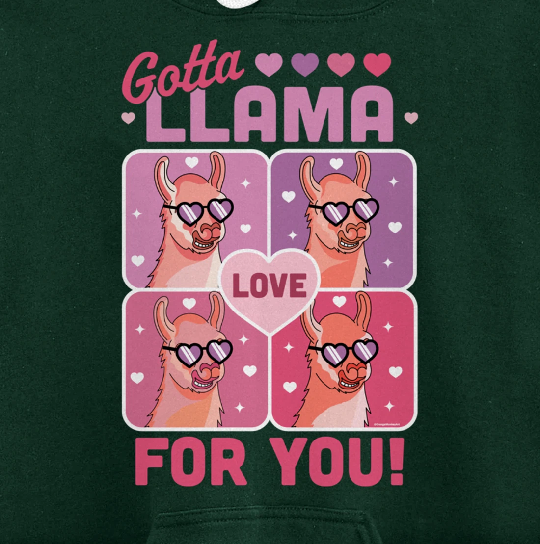 Gotta Llama Love For You Valentine's Day Llama Alpaca Funny Pullover Hoodie