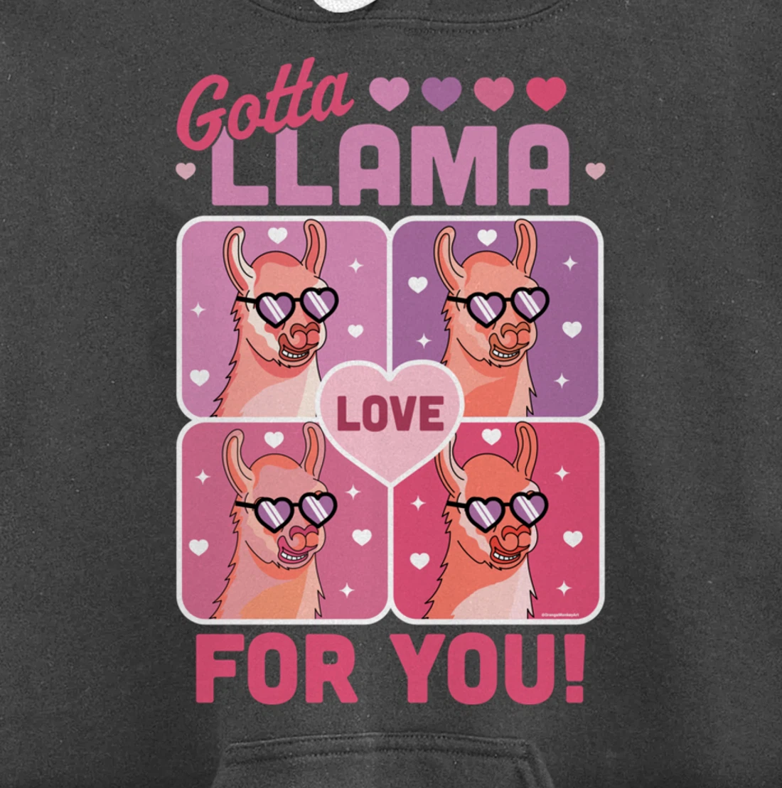 Gotta Llama Love For You Valentine's Day Llama Alpaca Funny Pullover Hoodie