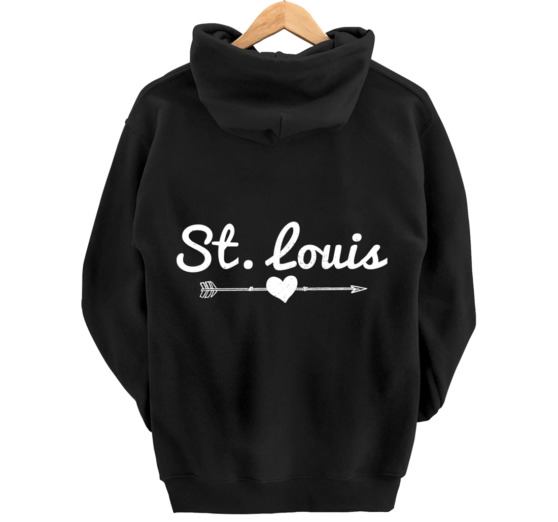 St. Louis Missouri Arrow Heart Pride Pullover Hoodie