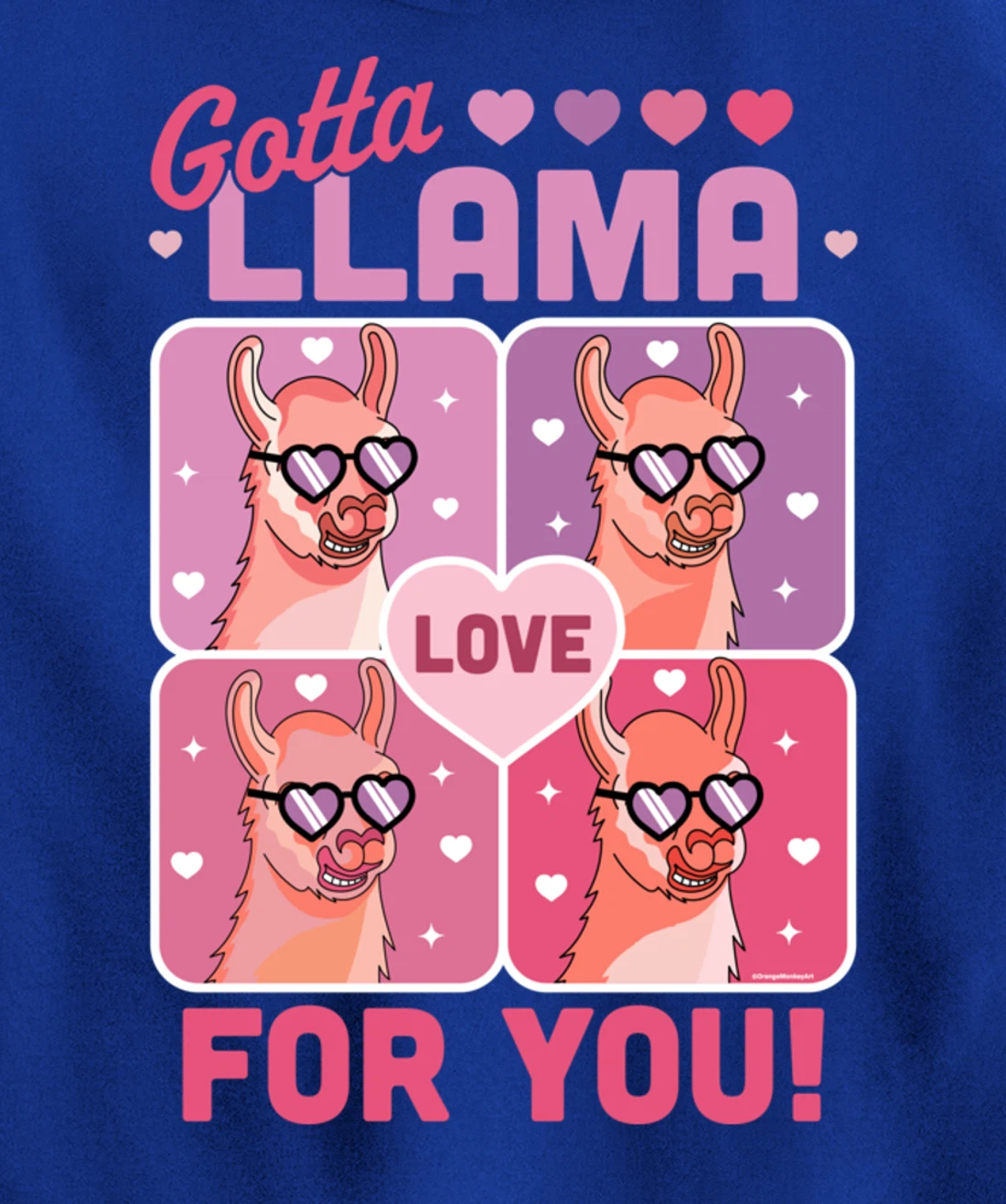 Gotta Llama Love For You Valentine's Day Llama Alpaca Funny Pullover Hoodie