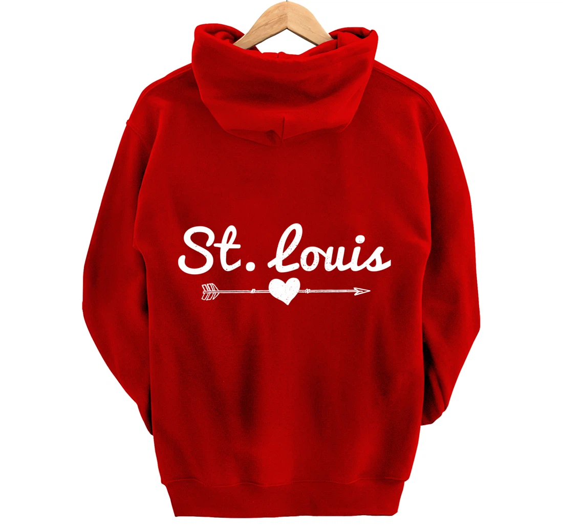 St. Louis Missouri Arrow Heart Pride Pullover Hoodie