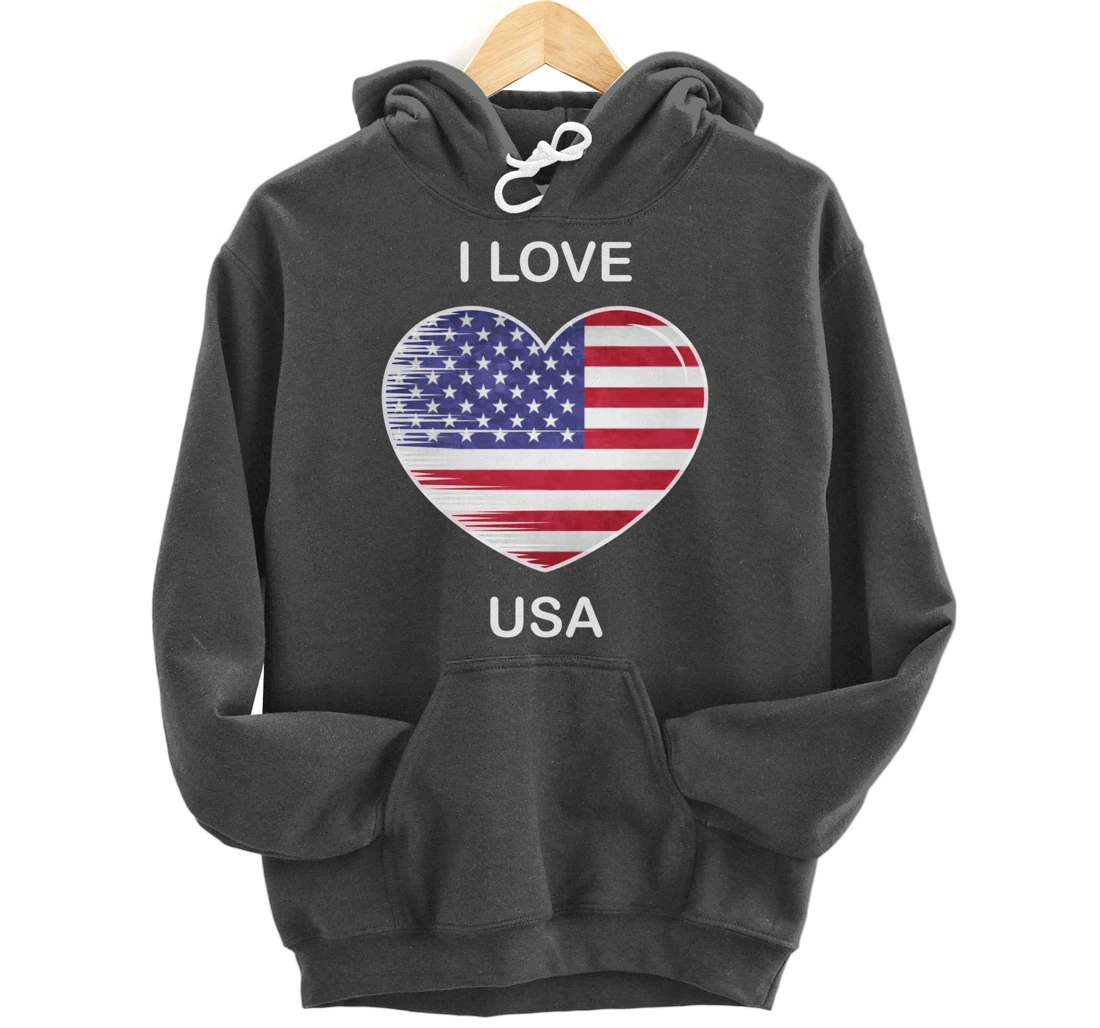 I Love America, My Home, My Country, Heart USA Pullover Hoodie