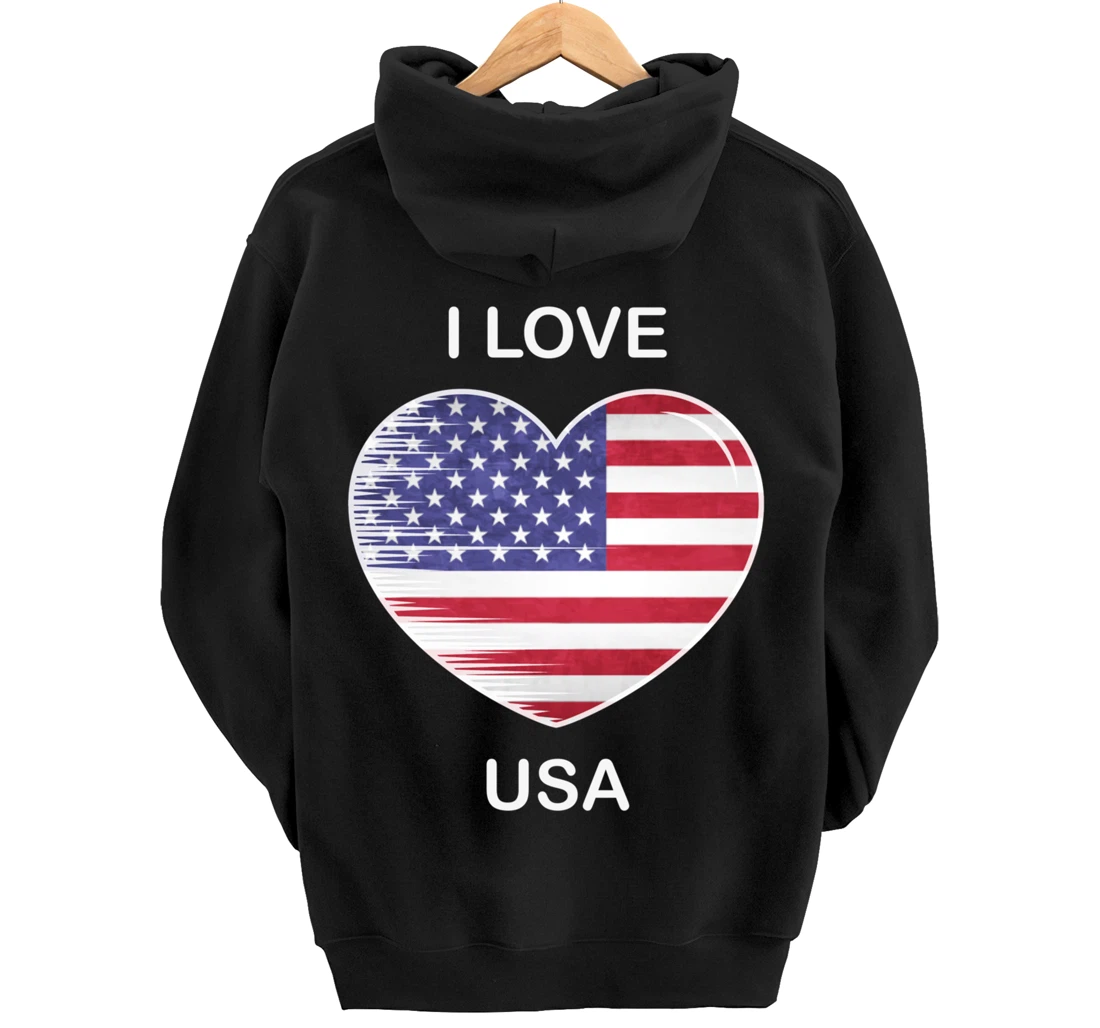 I Love America, My Home, My Country, Heart USA Pullover Hoodie