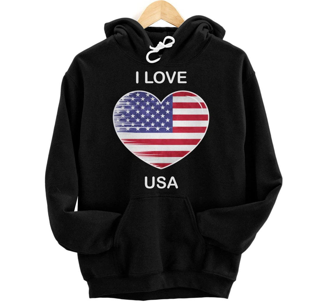 I Love America, My Home, My Country, Heart USA Pullover Hoodie
