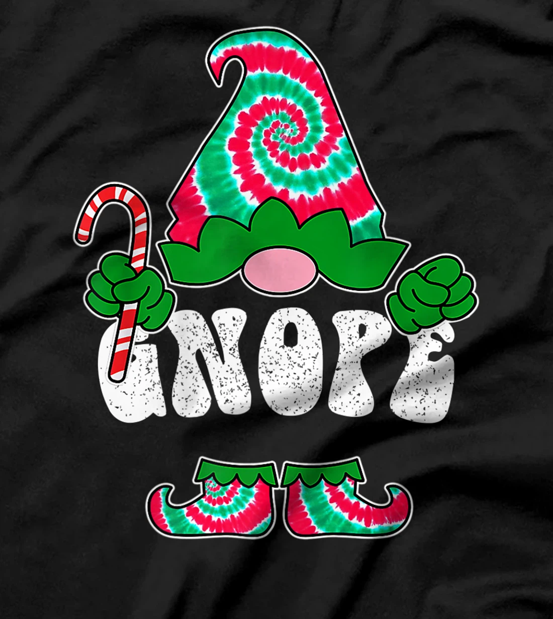 Nope Gnope Funny Christmas Gnome Christmas Holiday Tie Dye T-Shirt, Women T-Shirt