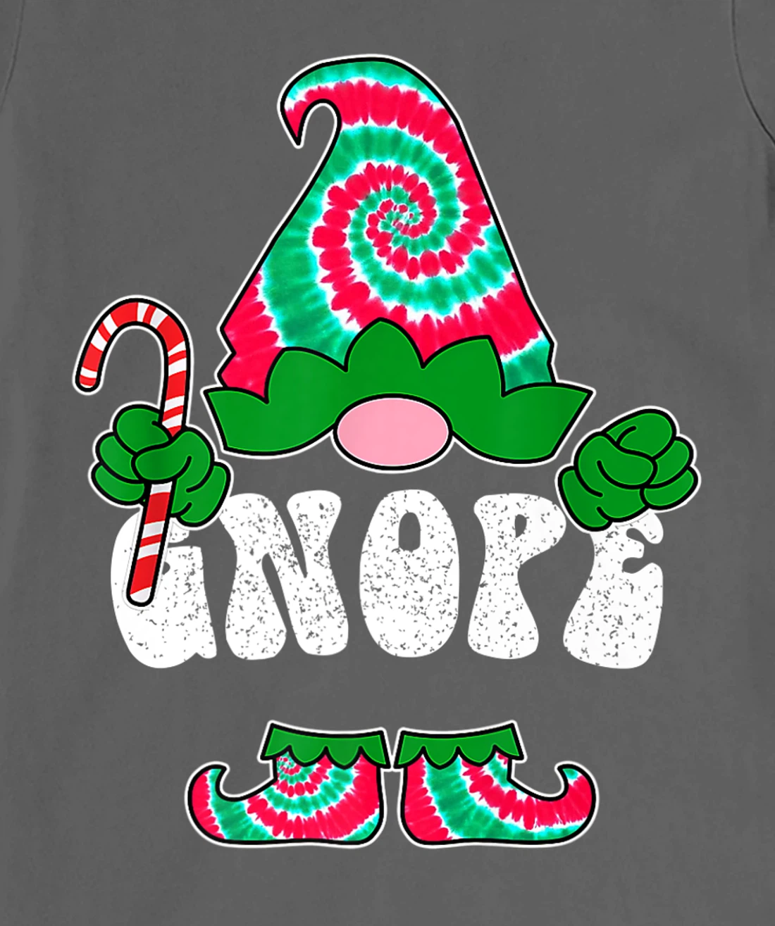 Nope Gnope Funny Christmas Gnome Christmas Holiday Tie Dye T-Shirt, Women T-Shirt