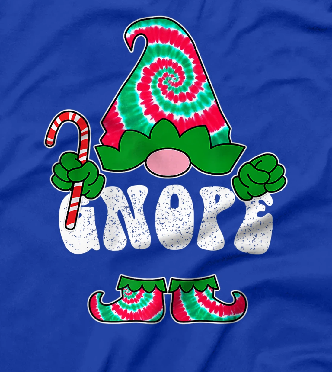 Nope Gnope Funny Christmas Gnome Christmas Holiday Tie Dye T-Shirt, Women T-Shirt