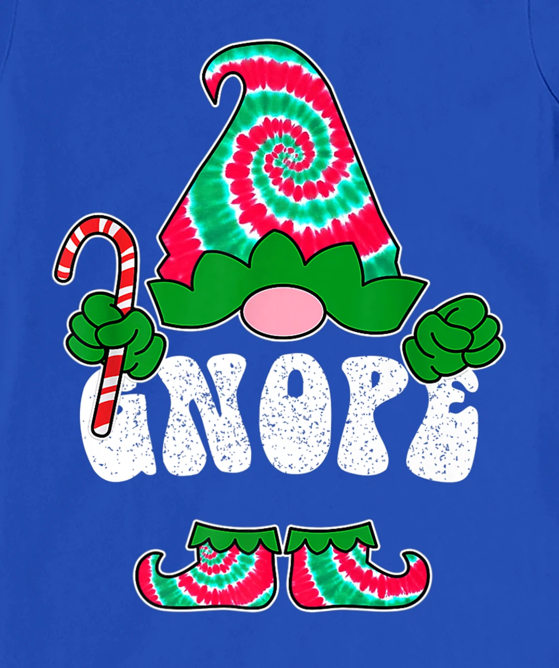 Nope Gnope Funny Christmas Gnome Christmas Holiday Tie Dye T-Shirt, Women T-Shirt