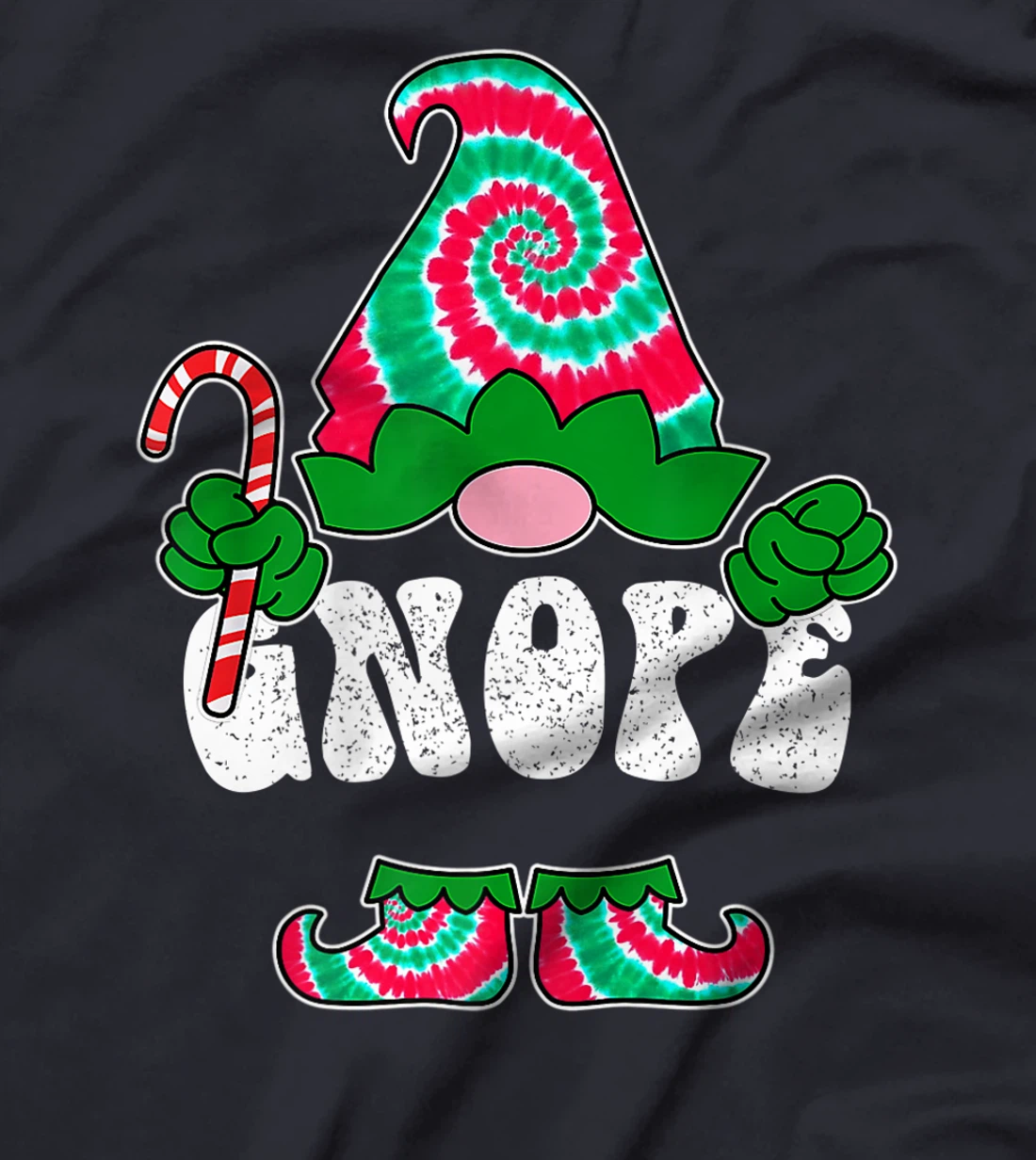 Nope Gnope Funny Christmas Gnome Christmas Holiday Tie Dye T-Shirt, Women T-Shirt