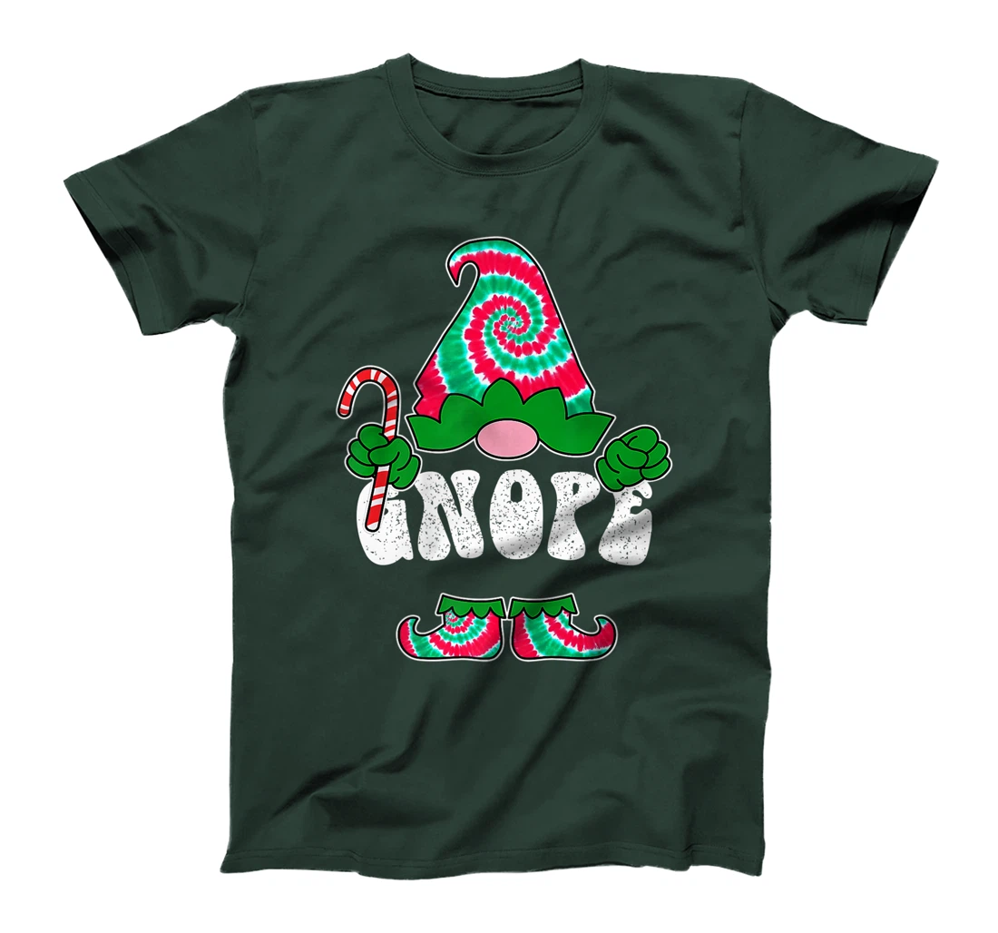 Nope Gnope Funny Christmas Gnome Christmas Holiday Tie Dye T-Shirt, Women T-Shirt