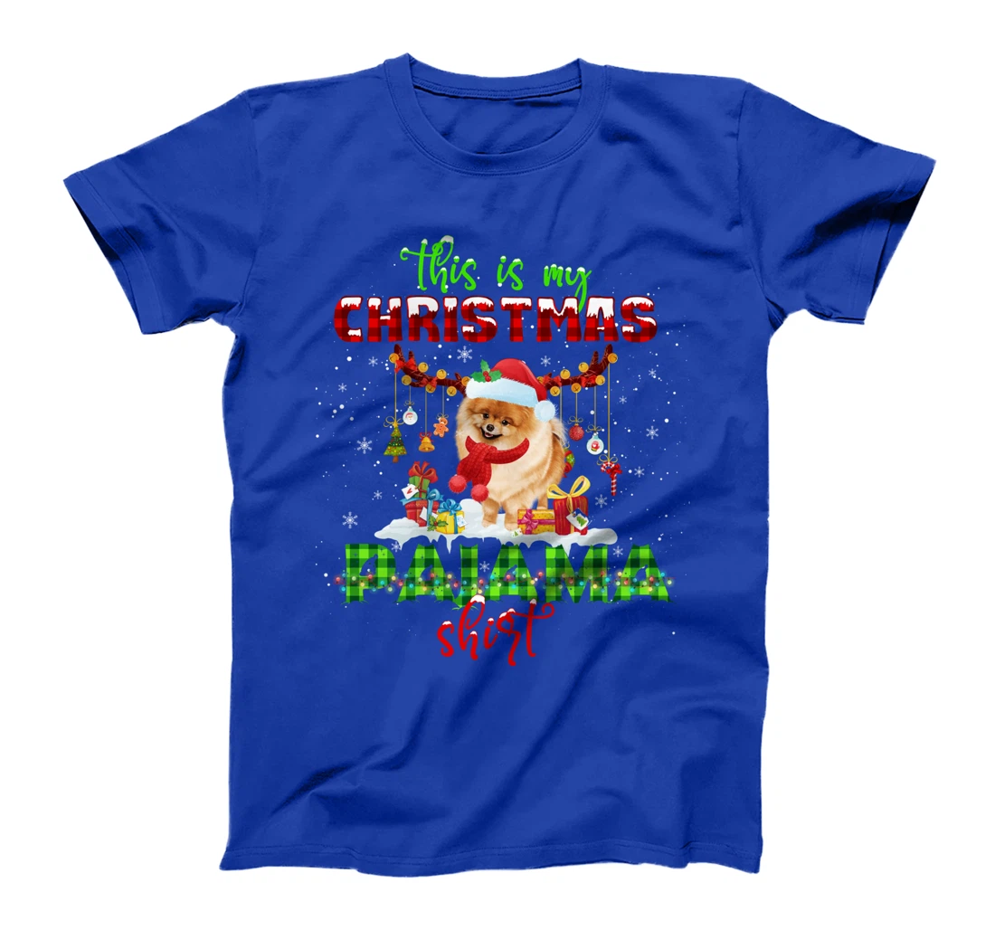 This Is My Christmas Pajama Shirt Pomeranian Santa Hat Light T-Shirt