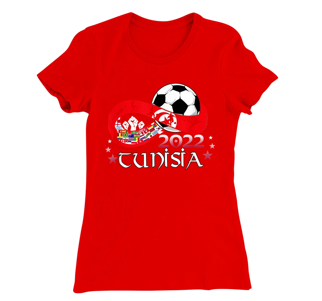 Proud Tunisia Flag Soccer Football Festival Team Danish 2022 T-Shirt, Kid T-Shirt and Women T-Shirt