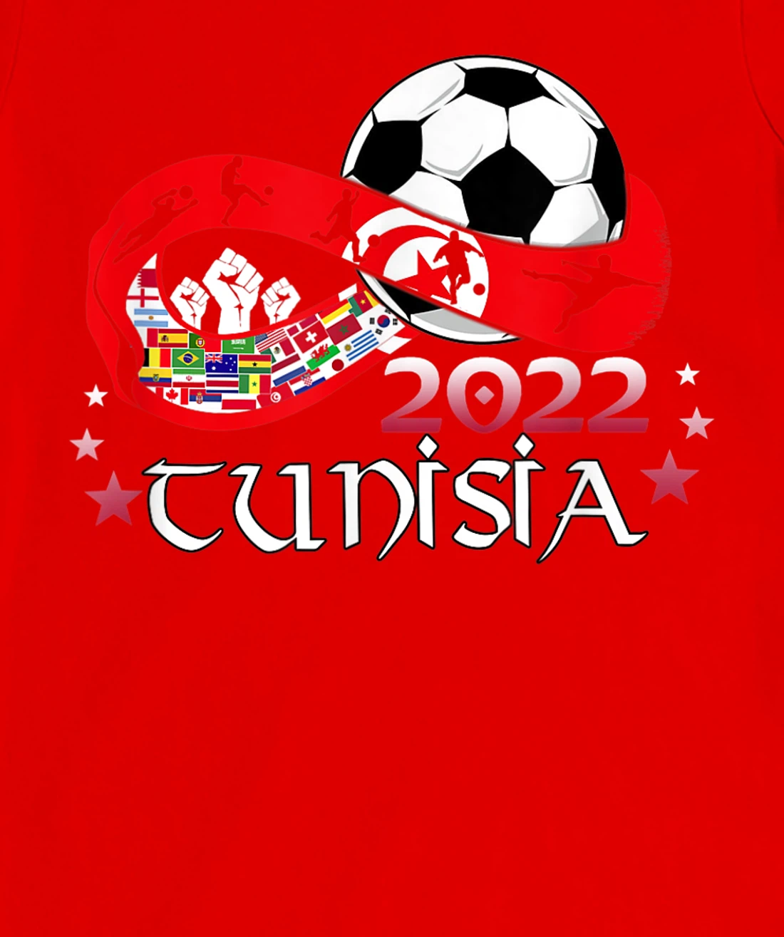 Proud Tunisia Flag Soccer Football Festival Team Danish 2022 T-Shirt, Kid T-Shirt and Women T-Shirt