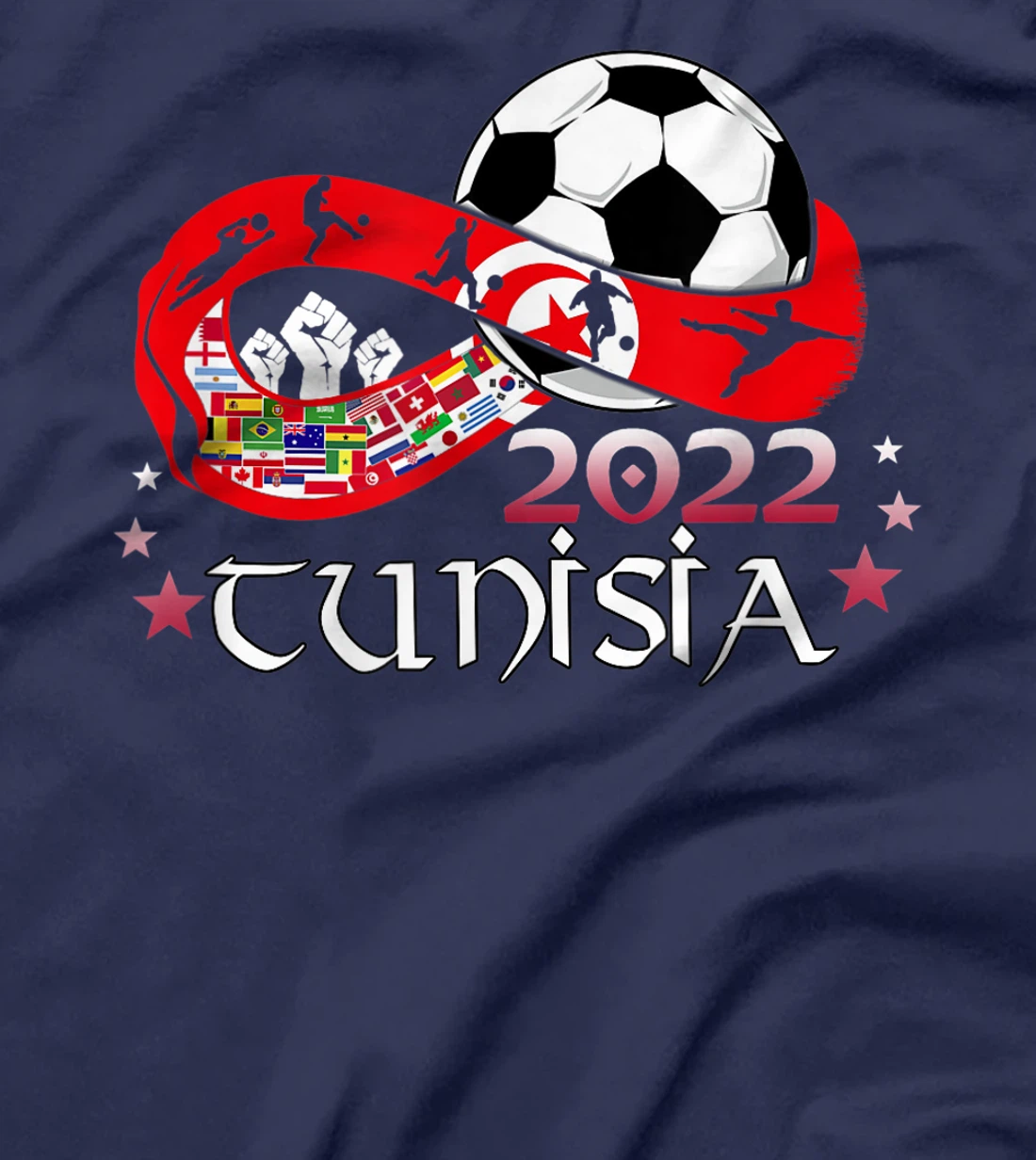 Proud Tunisia Flag Soccer Football Festival Team Danish 2022 T-Shirt, Kid T-Shirt and Women T-Shirt