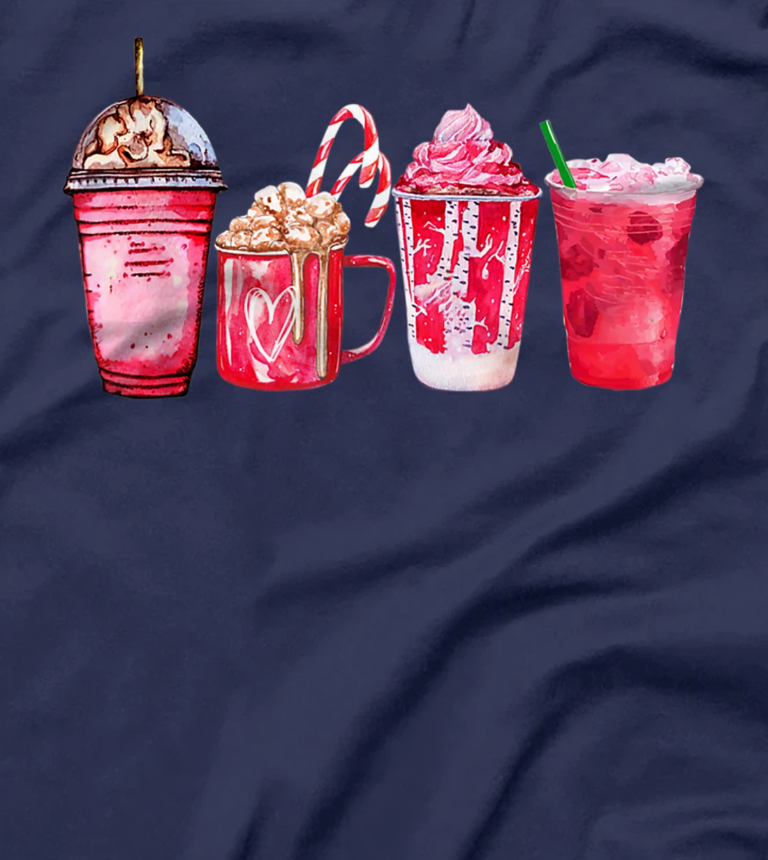 Valentine Coffee Heart Iced Coffee Lover Valentine Day Women T-Shirt