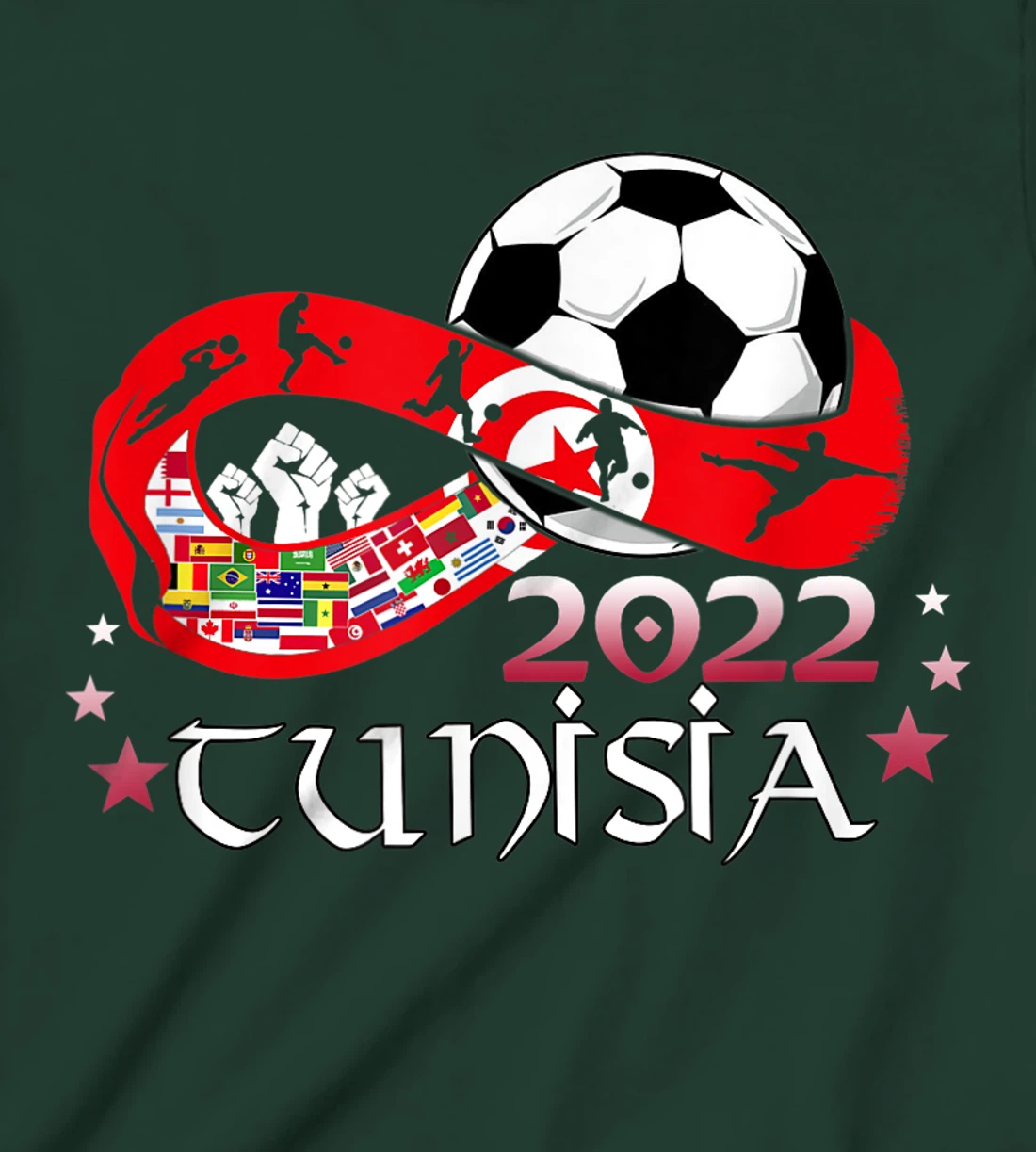 Proud Tunisia Flag Soccer Football Festival Team Danish 2022 T-Shirt, Kid T-Shirt and Women T-Shirt