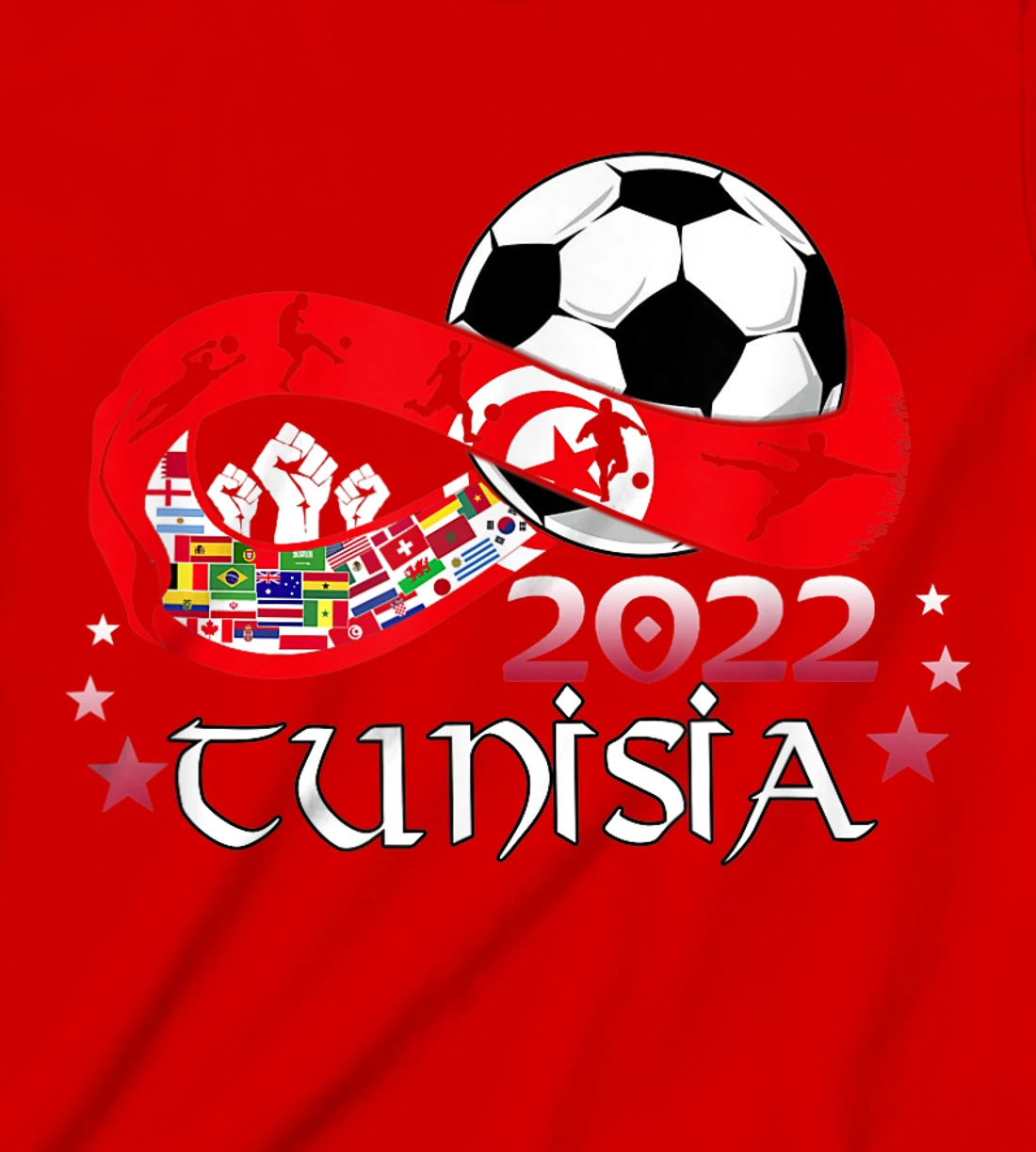 Proud Tunisia Flag Soccer Football Festival Team Danish 2022 T-Shirt, Kid T-Shirt and Women T-Shirt