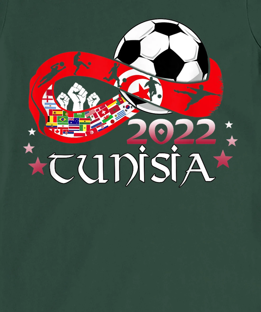 Proud Tunisia Flag Soccer Football Festival Team Danish 2022 T-Shirt, Kid T-Shirt and Women T-Shirt