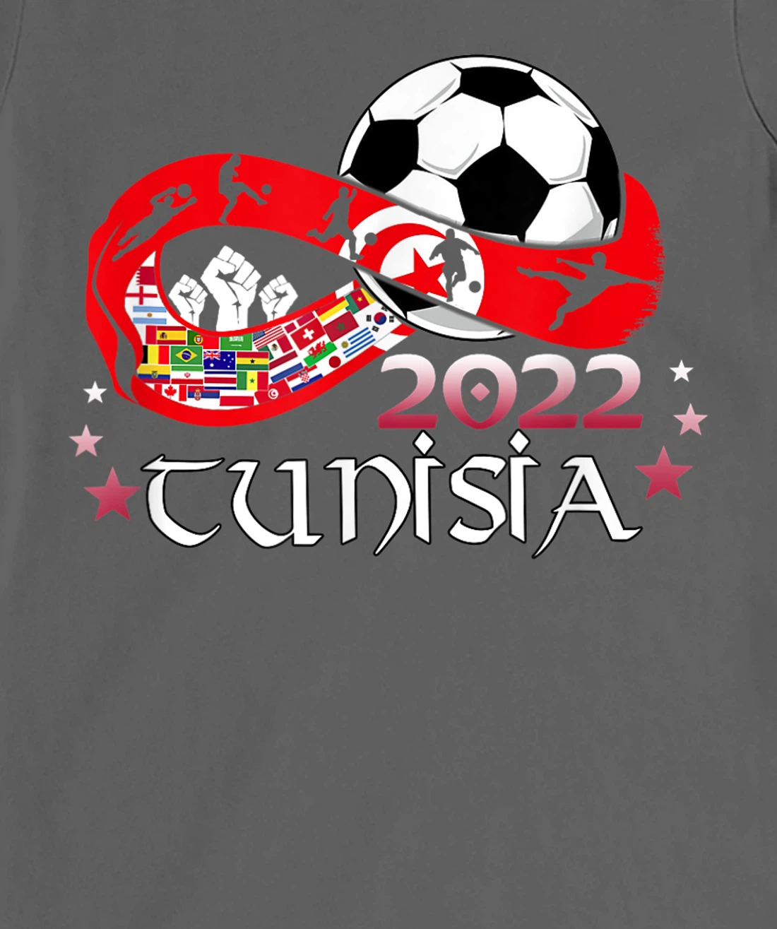 Proud Tunisia Flag Soccer Football Festival Team Danish 2022 T-Shirt, Kid T-Shirt and Women T-Shirt