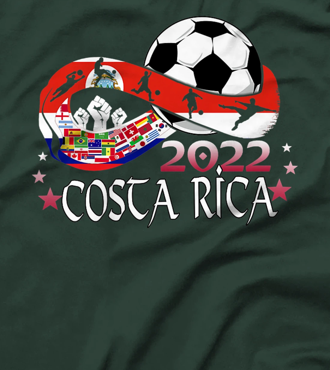 Costa Rica Flag Soccer Football Festival Team Costa Ricans T-Shirt, Kid T-Shirt and Women T-Shirt