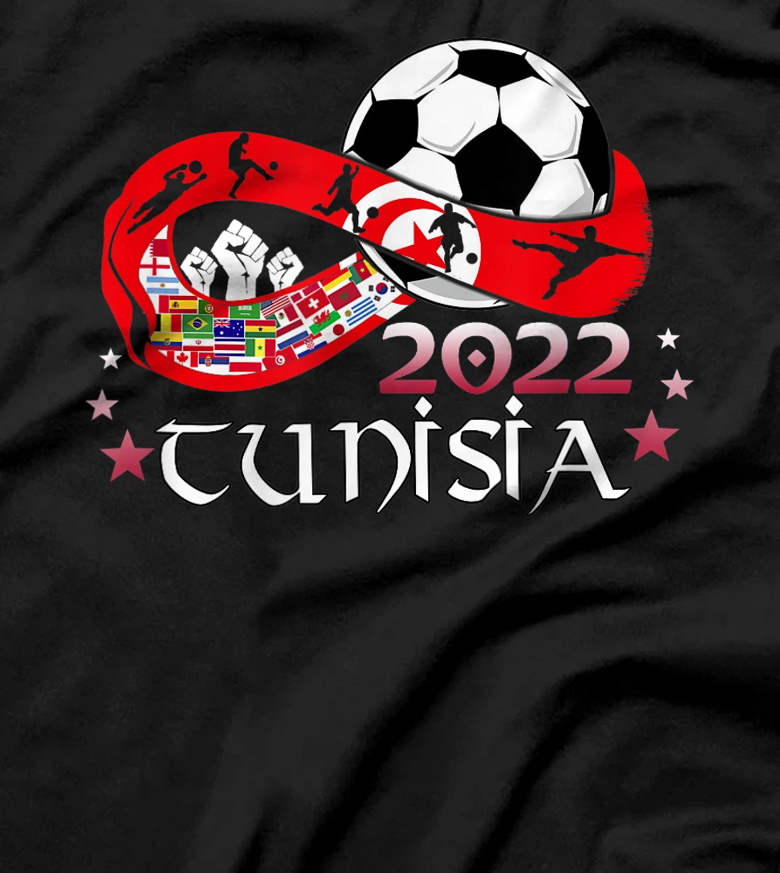 Proud Tunisia Flag Soccer Football Festival Team Danish 2022 T-Shirt, Kid T-Shirt and Women T-Shirt
