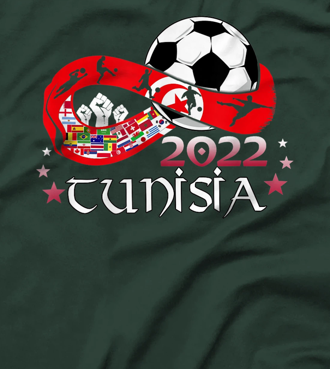 Proud Tunisia Flag Soccer Football Festival Team Danish 2022 T-Shirt, Kid T-Shirt and Women T-Shirt