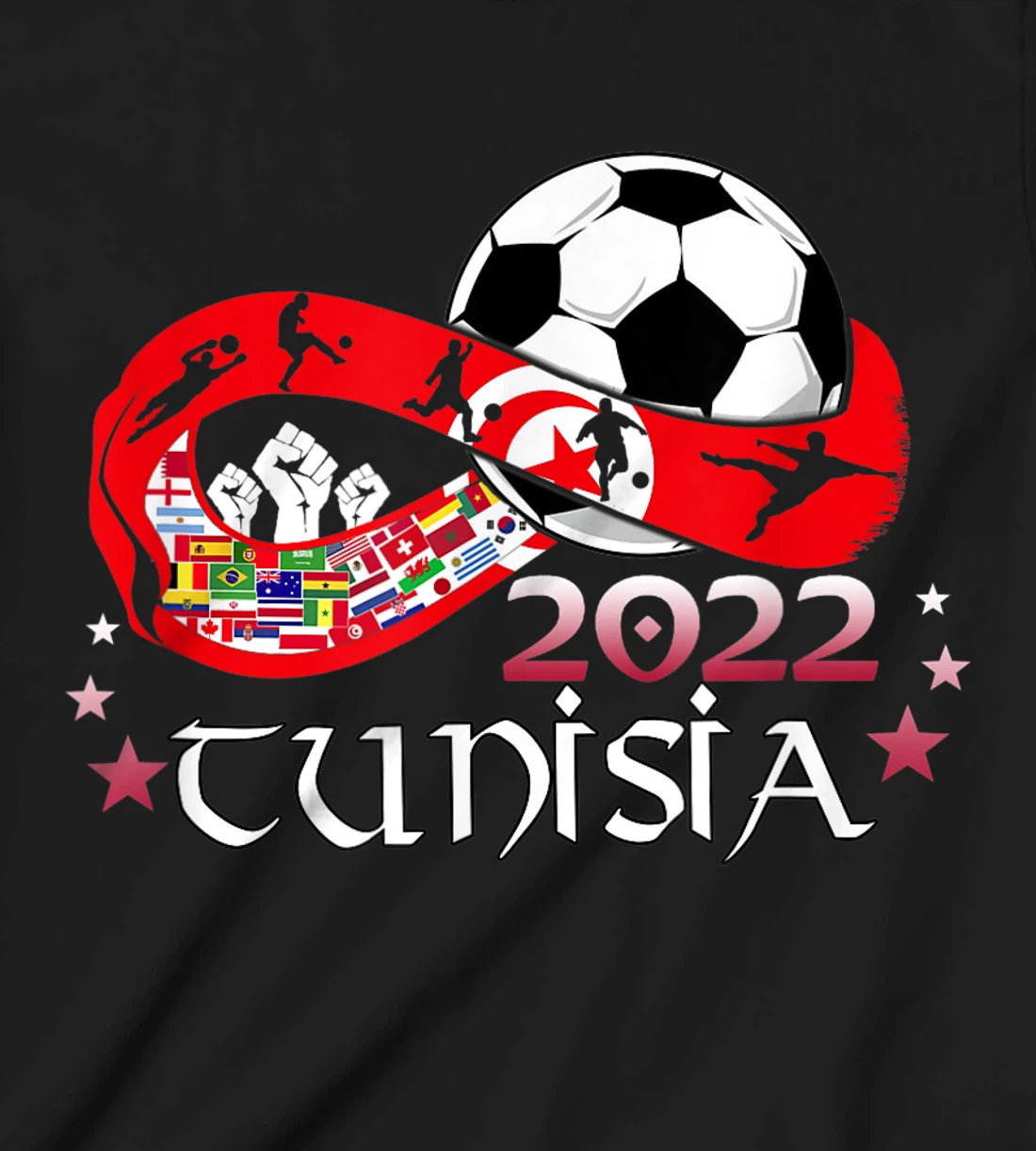 Proud Tunisia Flag Soccer Football Festival Team Danish 2022 T-Shirt, Kid T-Shirt and Women T-Shirt