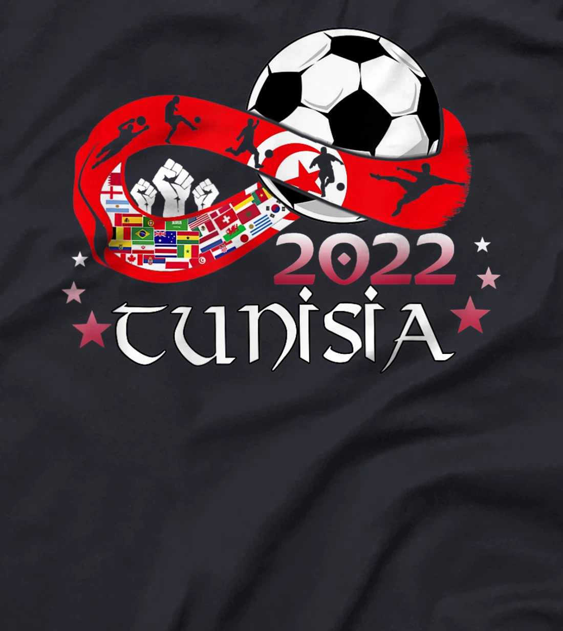 Proud Tunisia Flag Soccer Football Festival Team Danish 2022 T-Shirt, Kid T-Shirt and Women T-Shirt