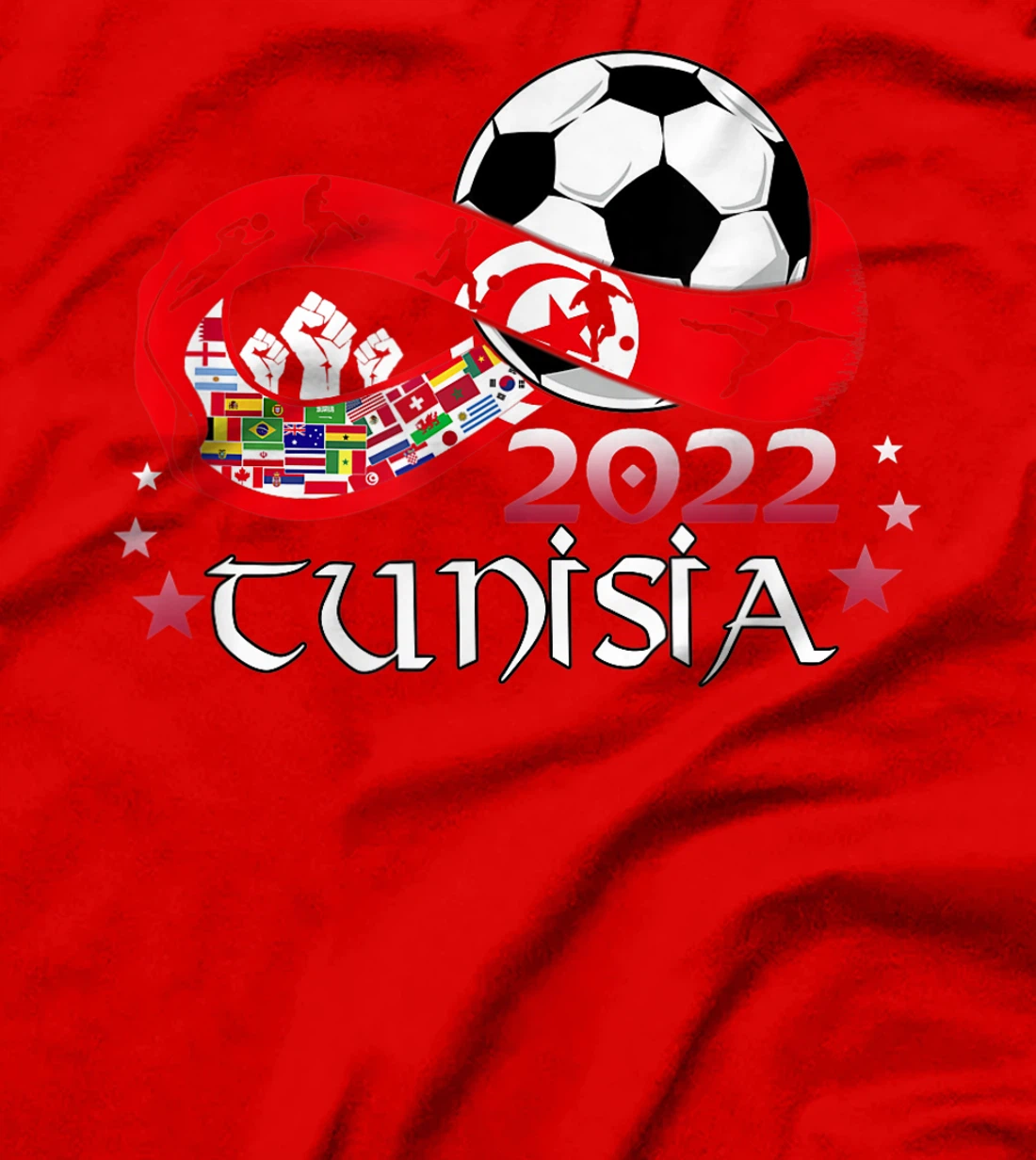 Proud Tunisia Flag Soccer Football Festival Team Danish 2022 T-Shirt, Kid T-Shirt and Women T-Shirt