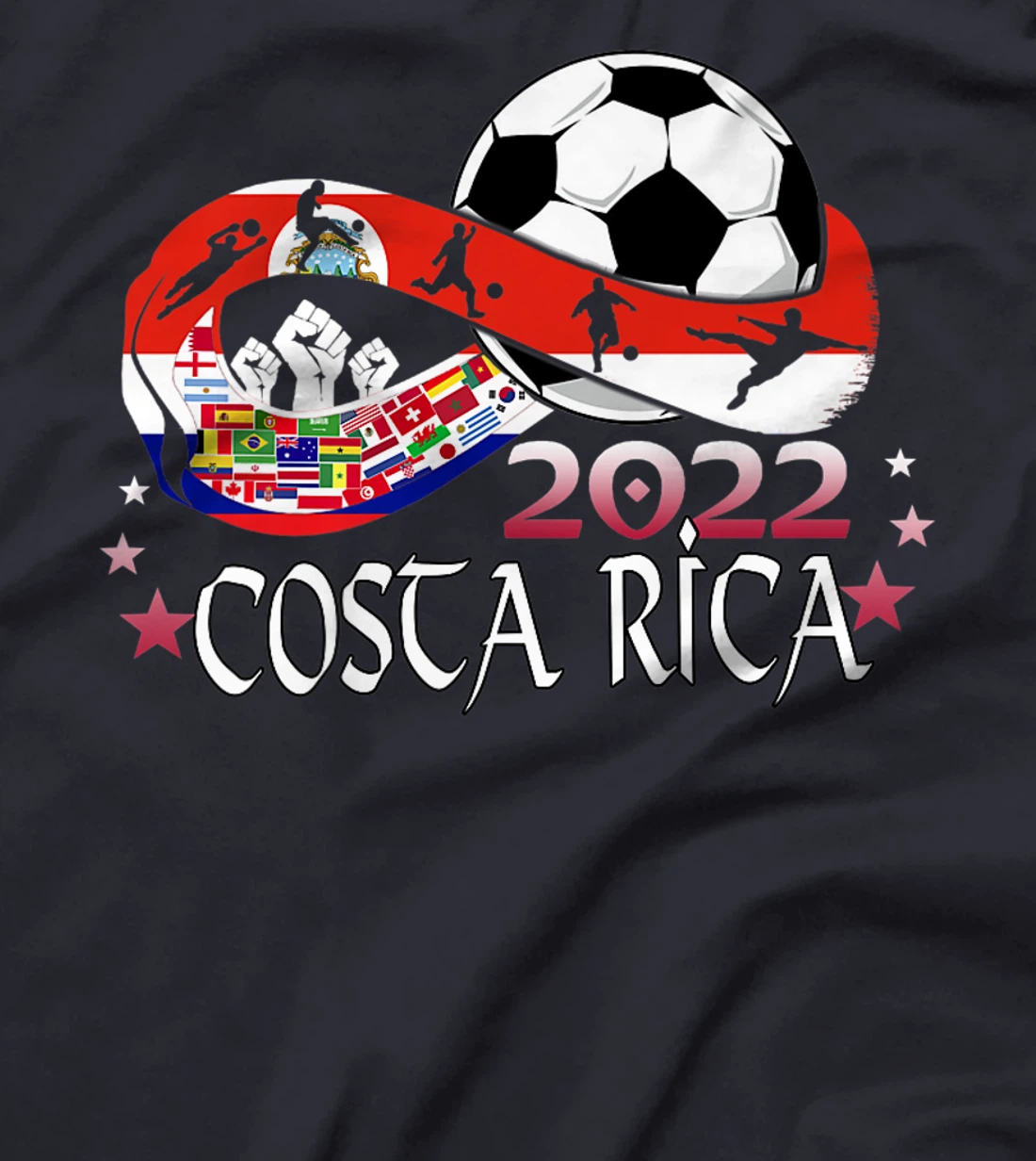 Costa Rica Flag Soccer Football Festival Team Costa Ricans T-Shirt, Kid T-Shirt and Women T-Shirt