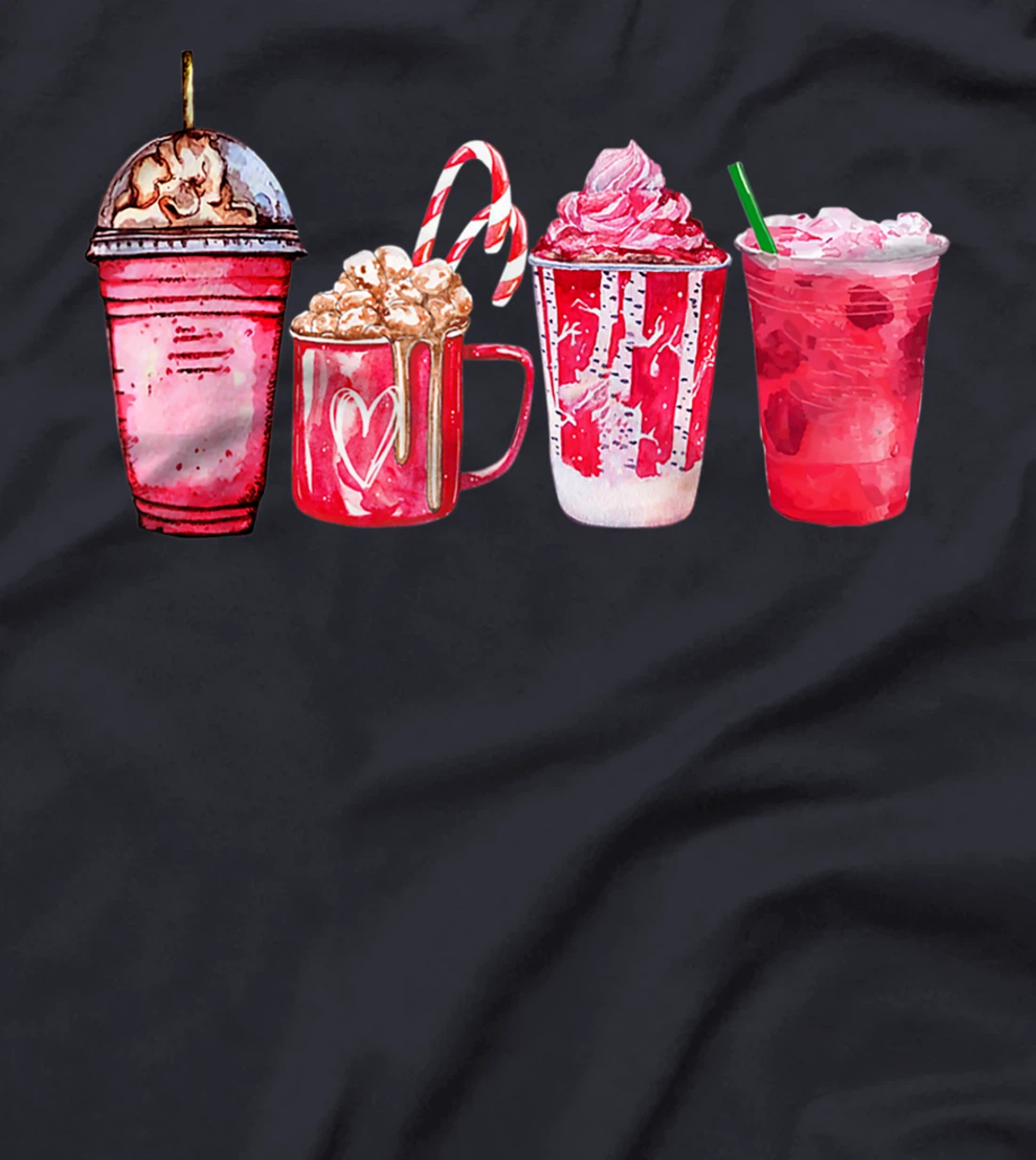 Valentine Coffee Heart Iced Coffee Lover Valentine Day Women T-Shirt
