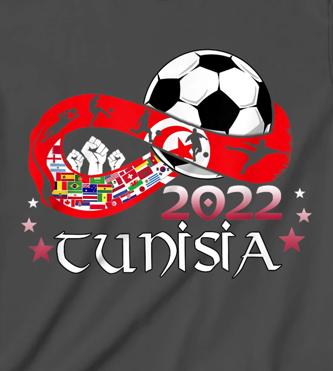 Proud Tunisia Flag Soccer Football Festival Team Danish 2022 T-Shirt, Kid T-Shirt and Women T-Shirt