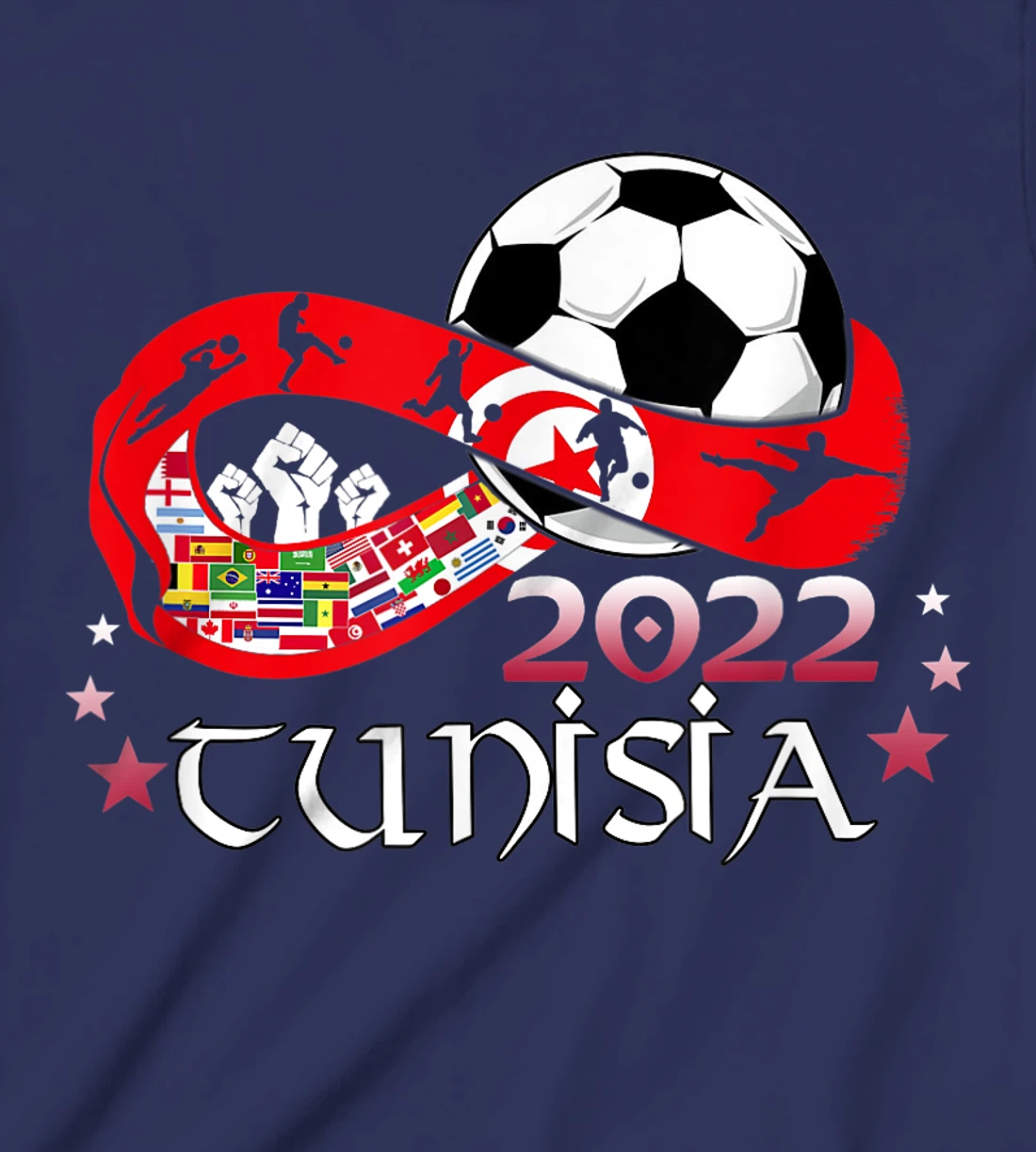 Proud Tunisia Flag Soccer Football Festival Team Danish 2022 T-Shirt, Kid T-Shirt and Women T-Shirt
