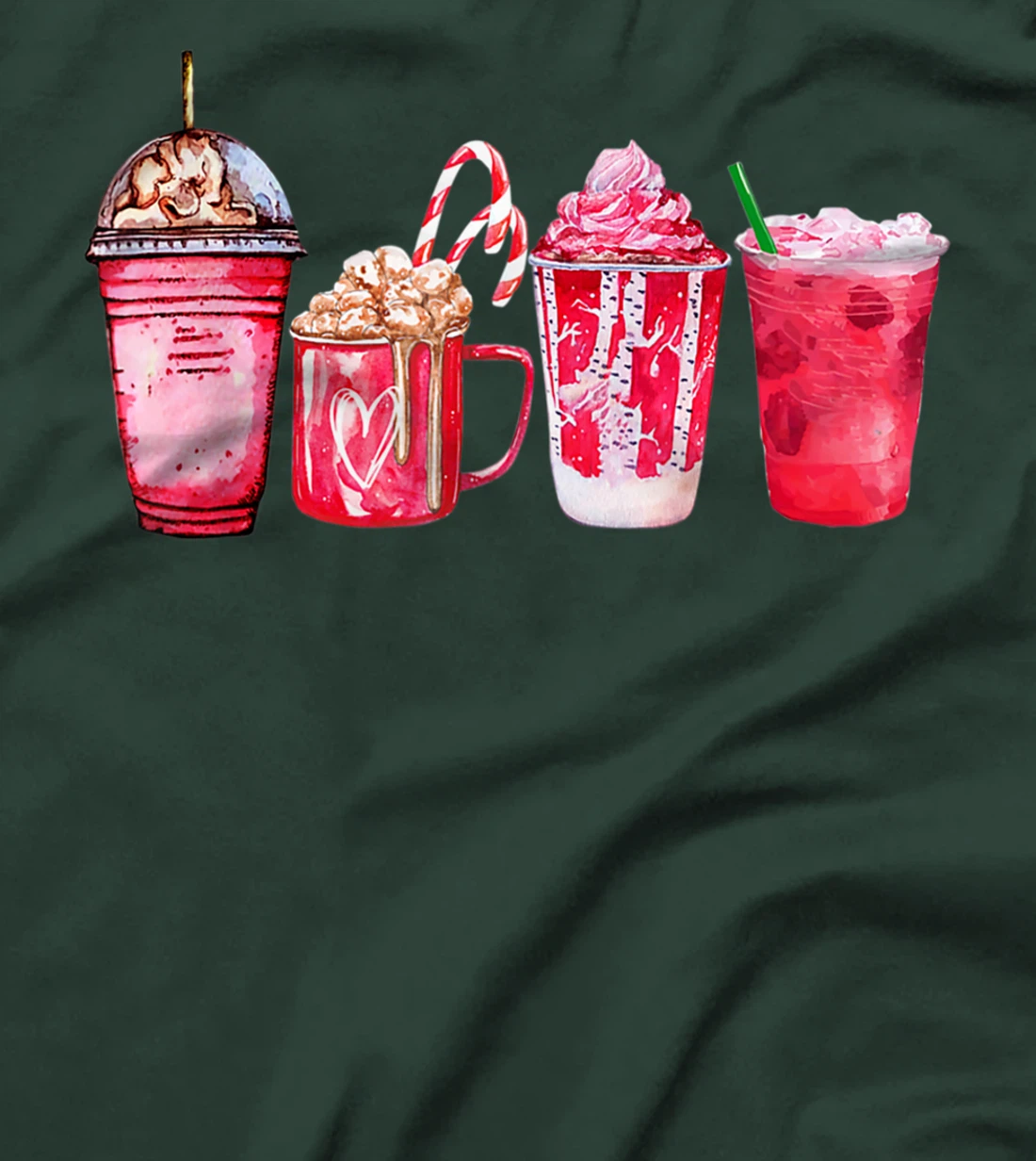 Valentine Coffee Heart Iced Coffee Lover Valentine Day Women T-Shirt