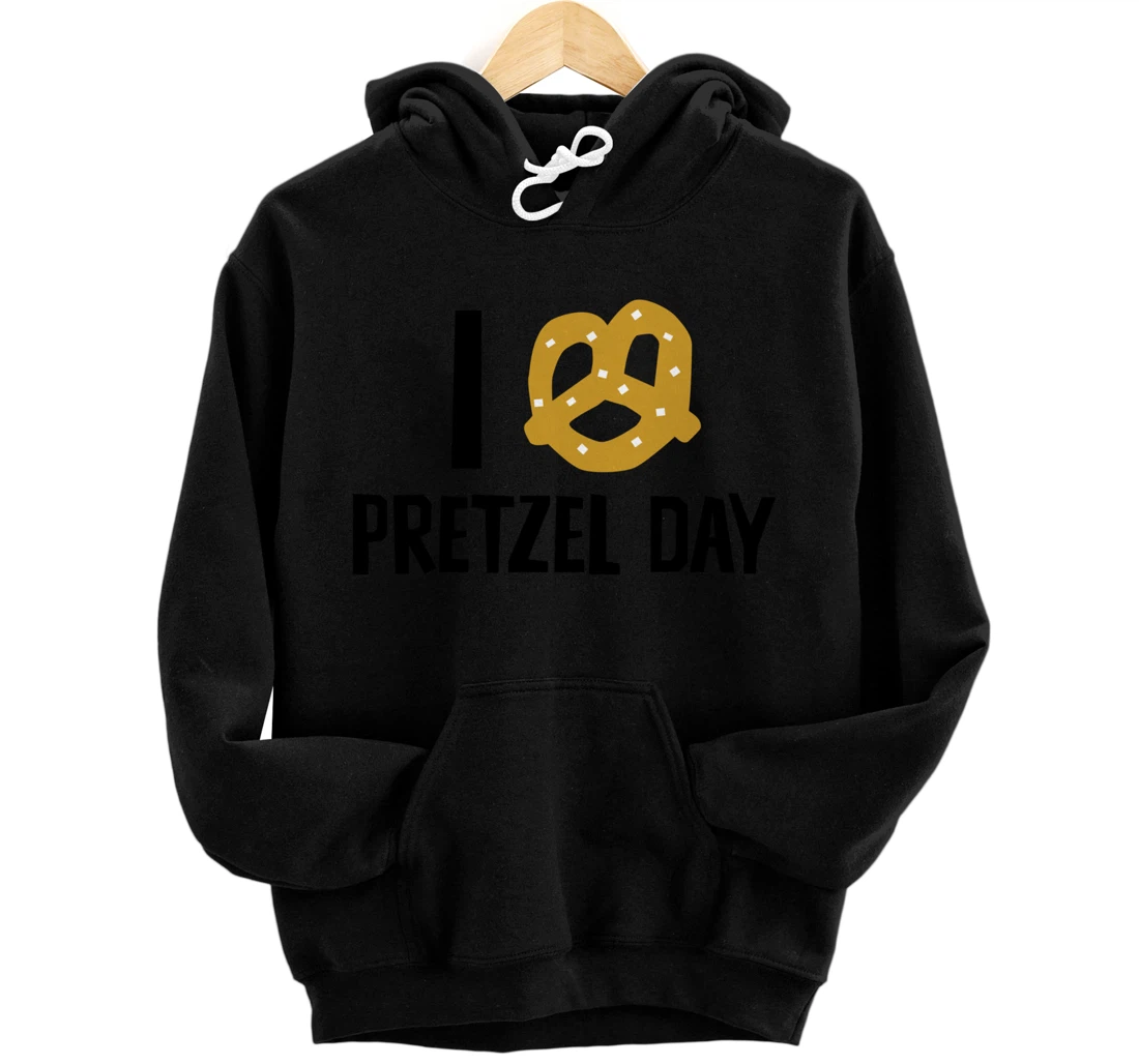 I Love Pretzel Day Wacky Holiday Food Snack Love Funny Pullover Hoodie