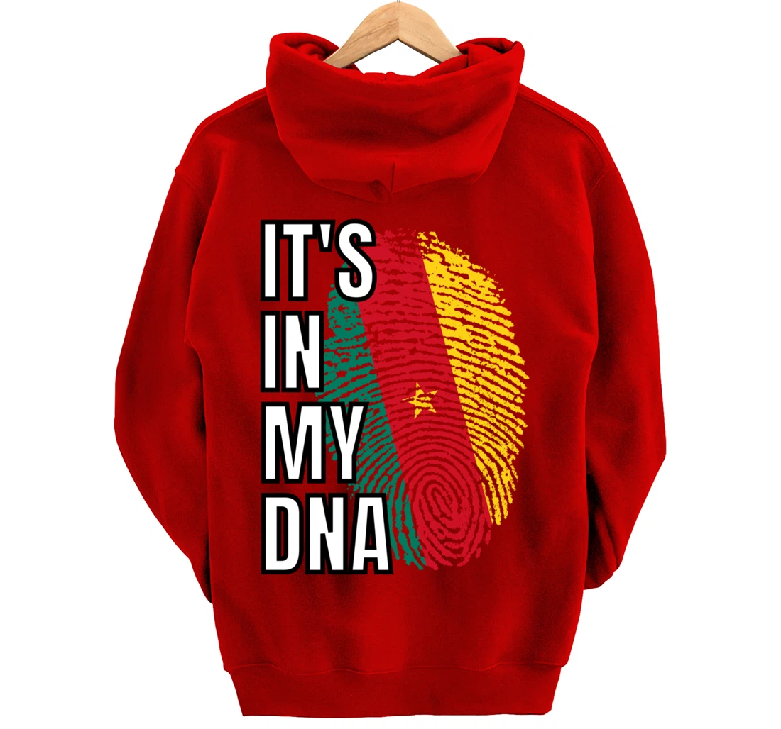 Its In My DNA Cameroonian Flag Cameroon Fingerprint Pullover Hoodie