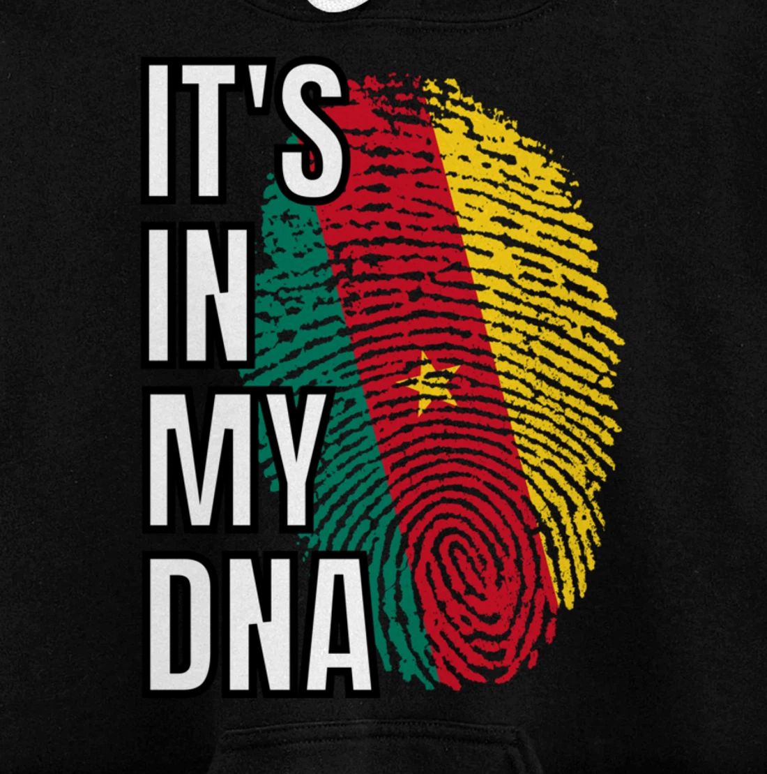 Its In My DNA Cameroonian Flag Cameroon Fingerprint Pullover Hoodie