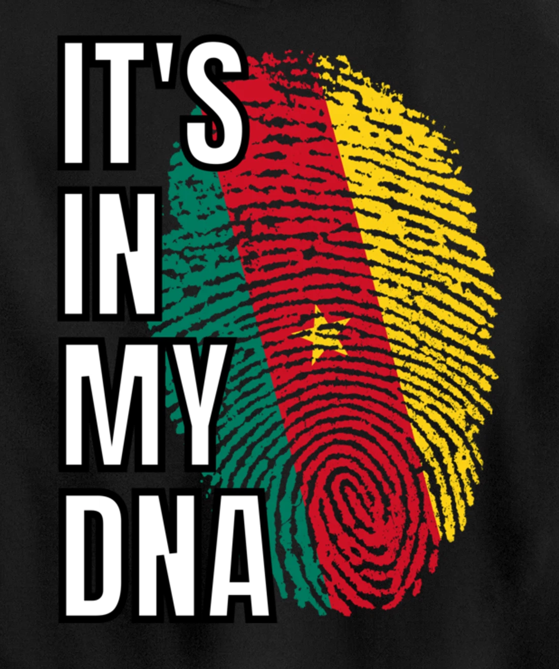 Its In My DNA Cameroonian Flag Cameroon Fingerprint Pullover Hoodie