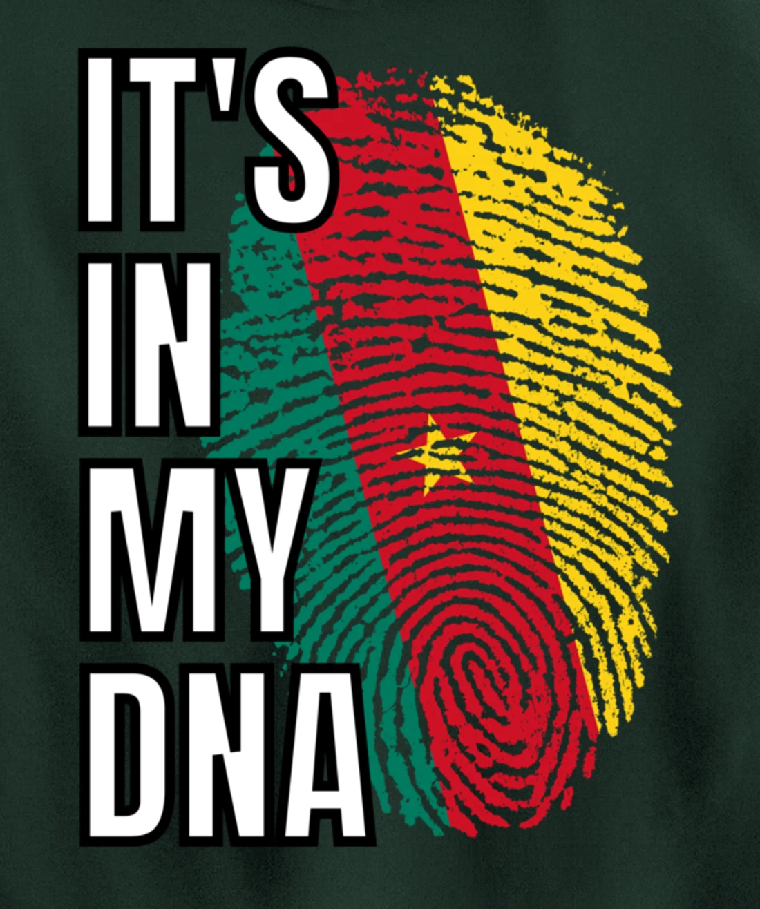 Its In My DNA Cameroonian Flag Cameroon Fingerprint Pullover Hoodie