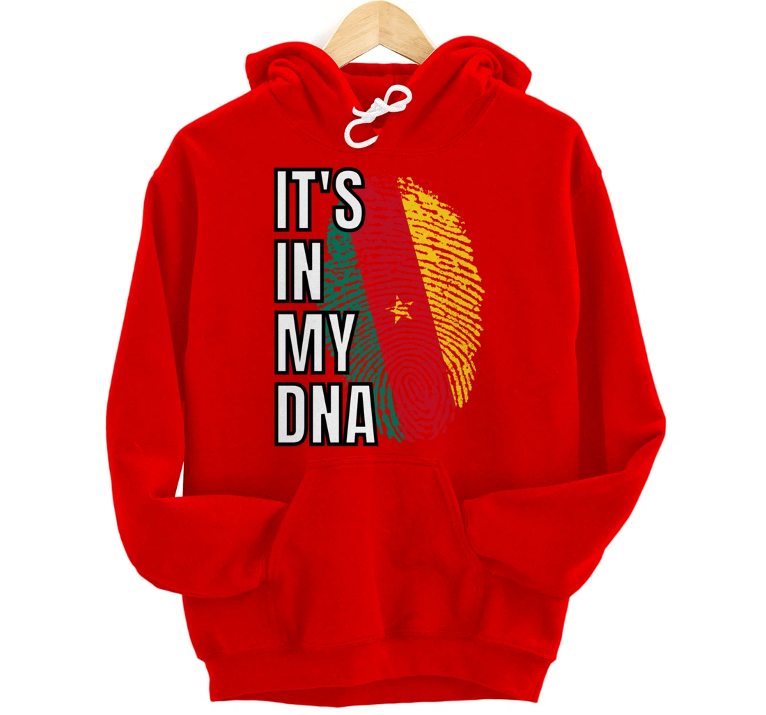 Its In My DNA Cameroonian Flag Cameroon Fingerprint Pullover Hoodie