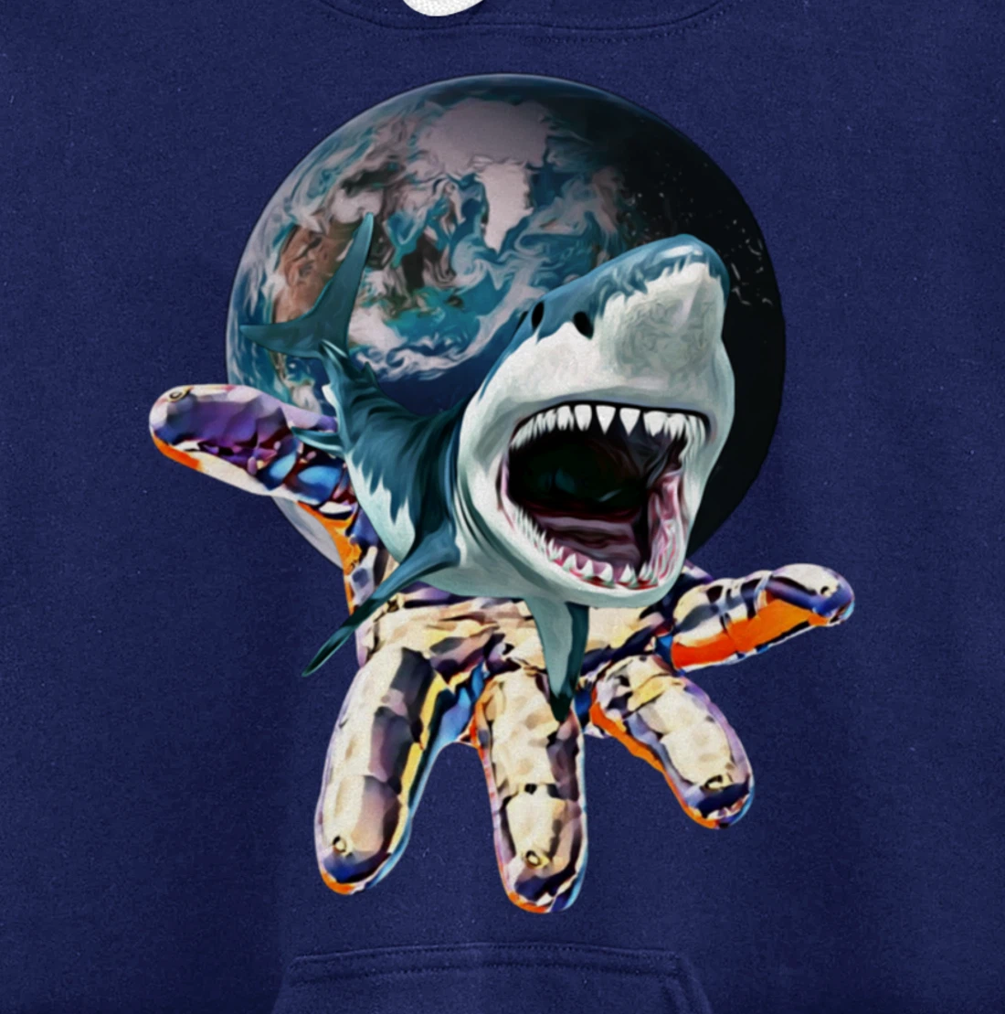 Great White Shark colorful Sharks Predator Shark Pullover Hoodie