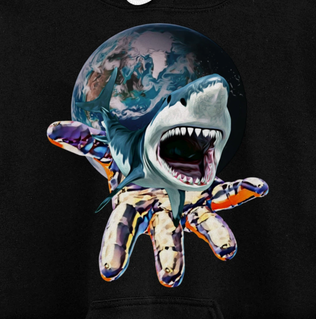 Great White Shark colorful Sharks Predator Shark Pullover Hoodie